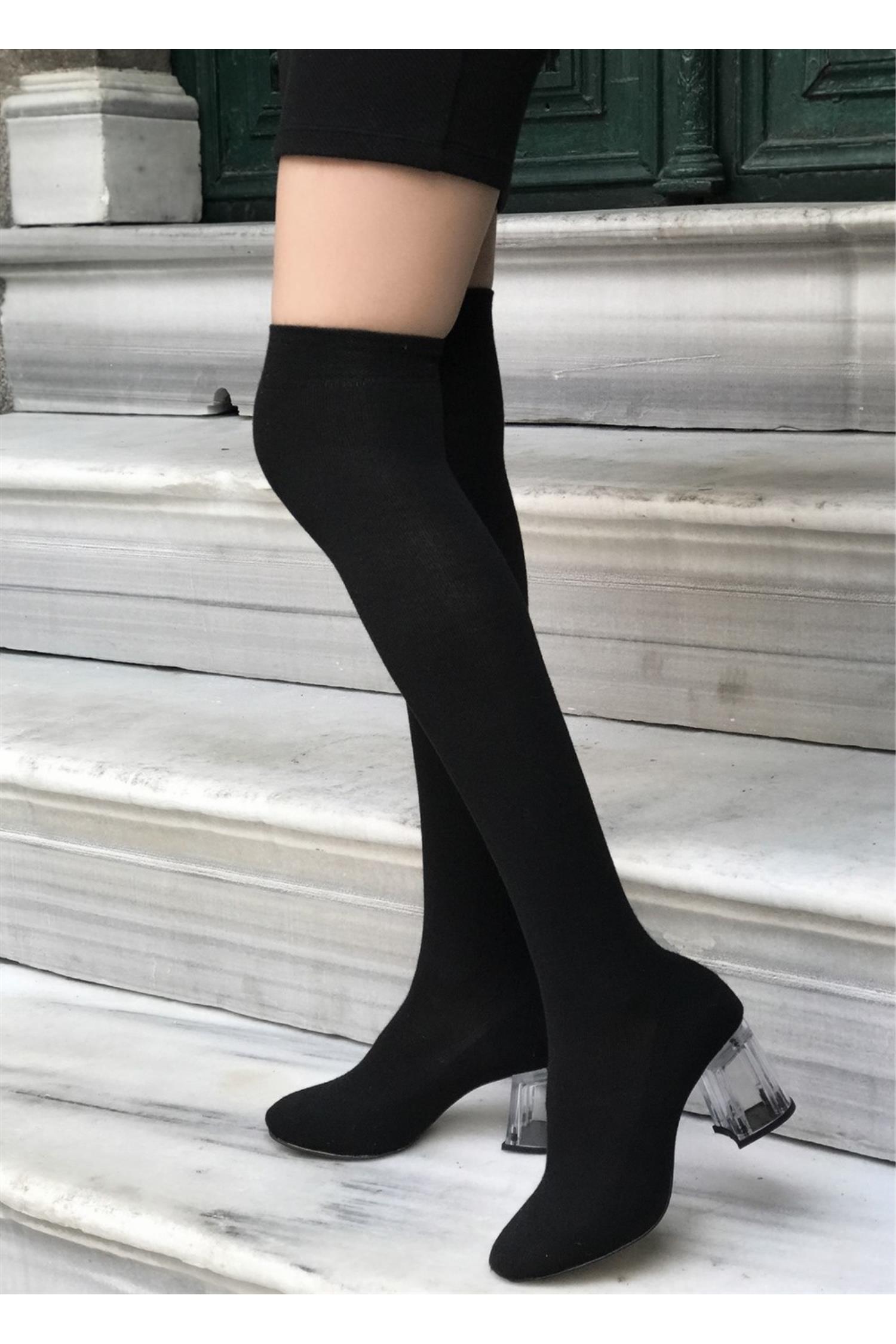 Defacto Kinda Siyah Çorap Çizme. 5