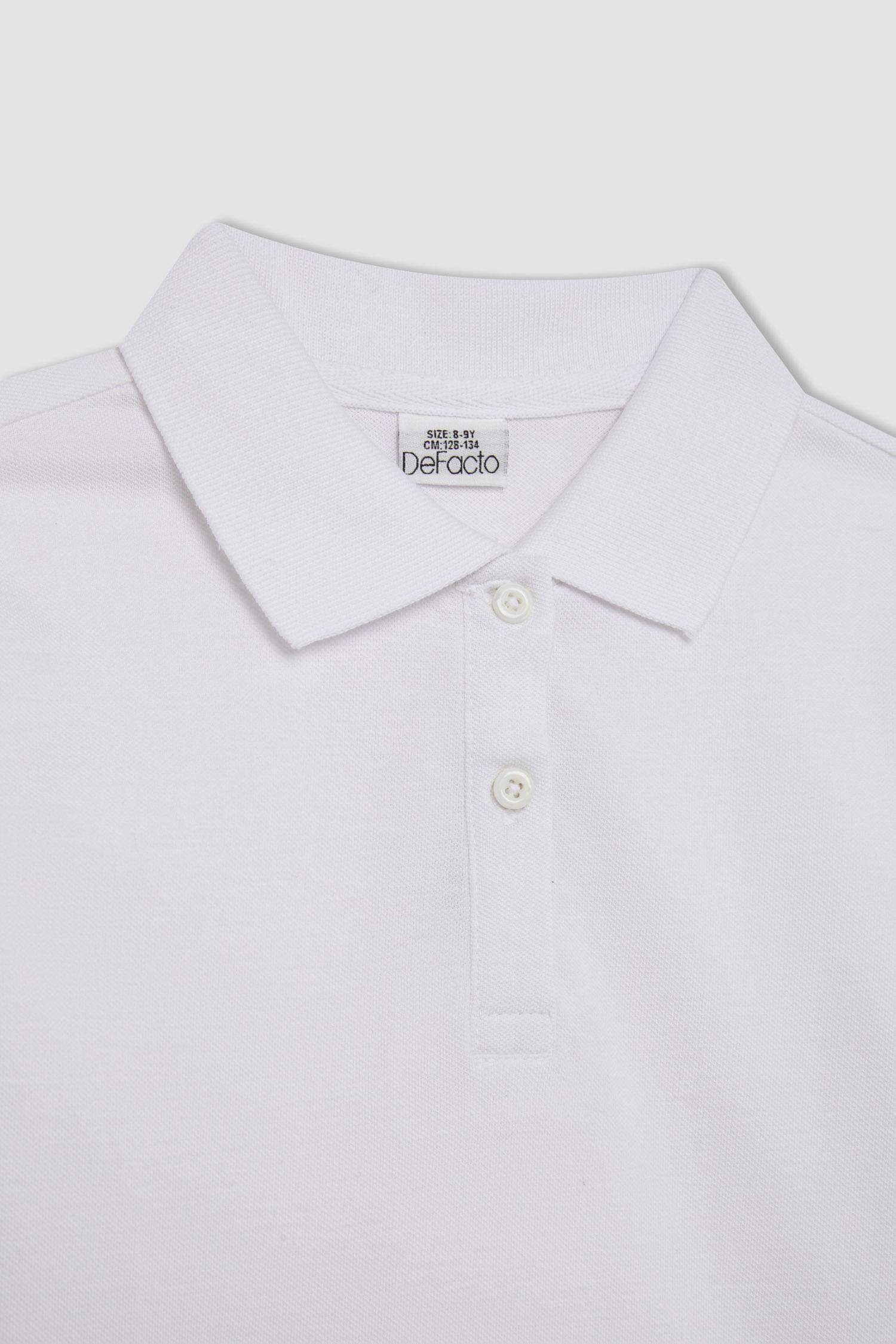 Girl Pique Long Sleeve Basic Polo T-Shirt