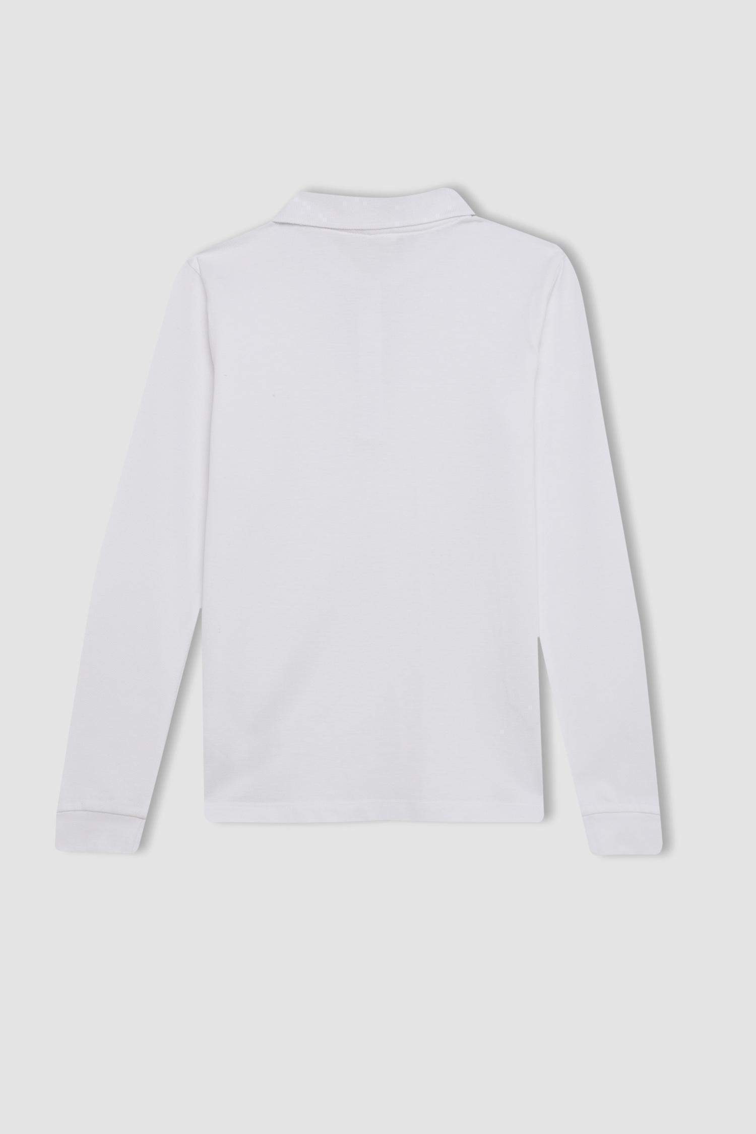 Girl Pique Long Sleeve Basic Polo T-Shirt