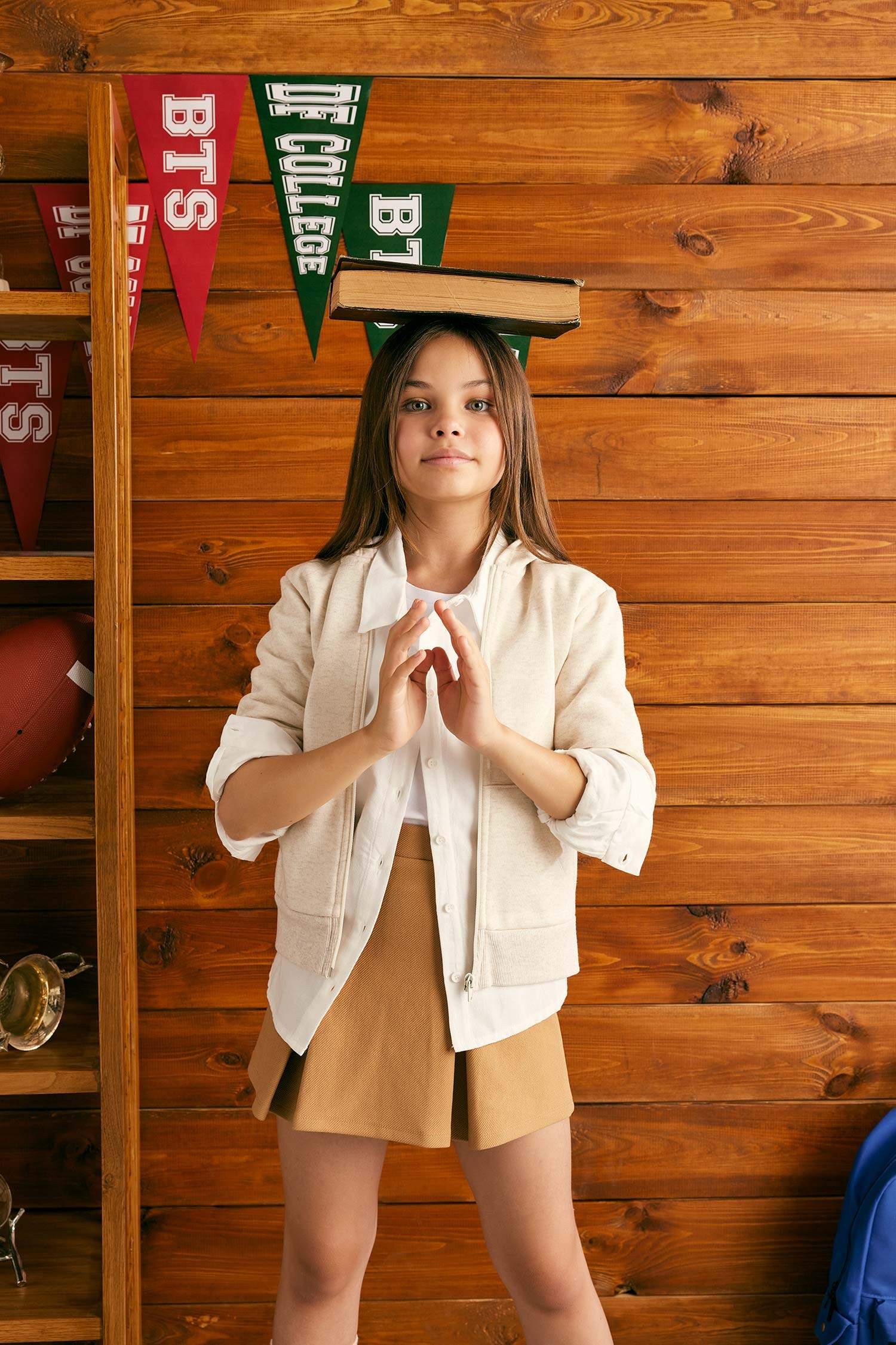 Кардиган с капюшоном для девочек, Школьная коллекция