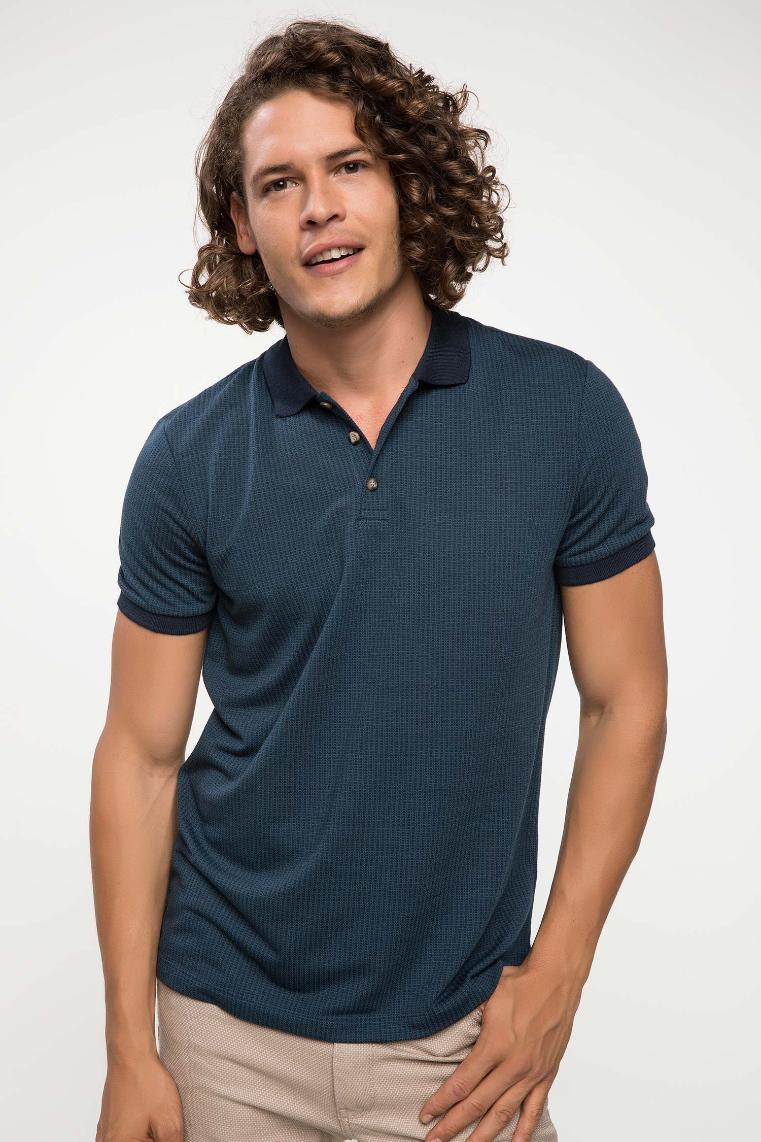 Defacto Jakarlı Slim Fit Polo T-shirt. 1