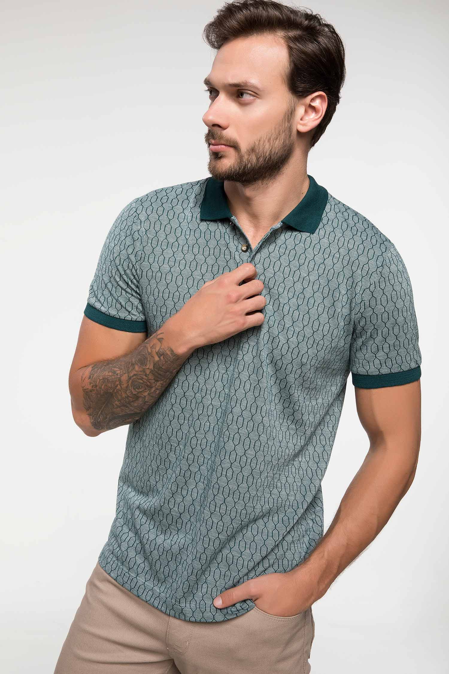 Defacto Jakarlı Polo T-shirt. 1