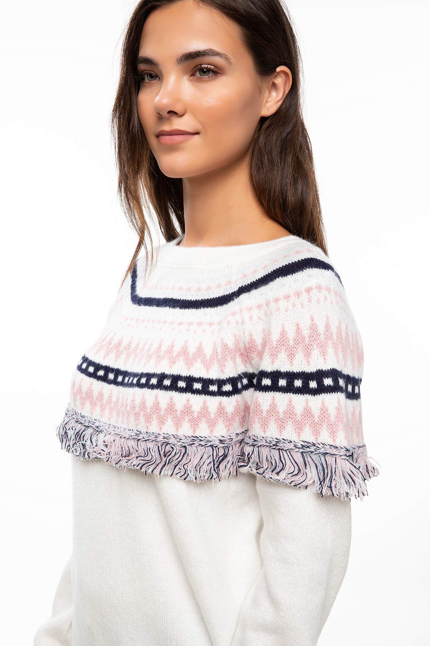 Defacto Jakar Desenli Püsküllü Kazak. 4