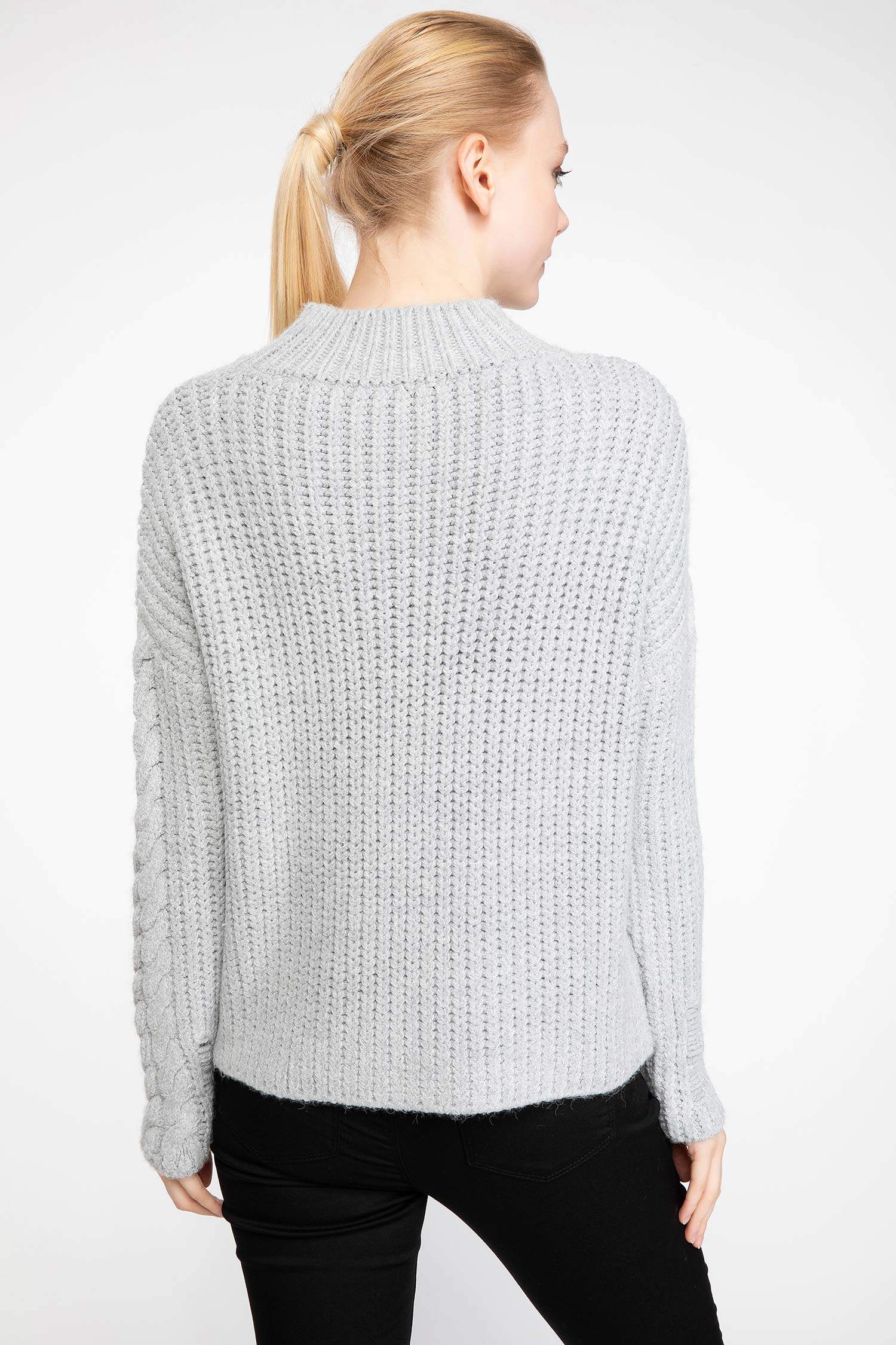 Defacto Yırtık Detaylı Yarım Balıkçı Triko Kazak. 5