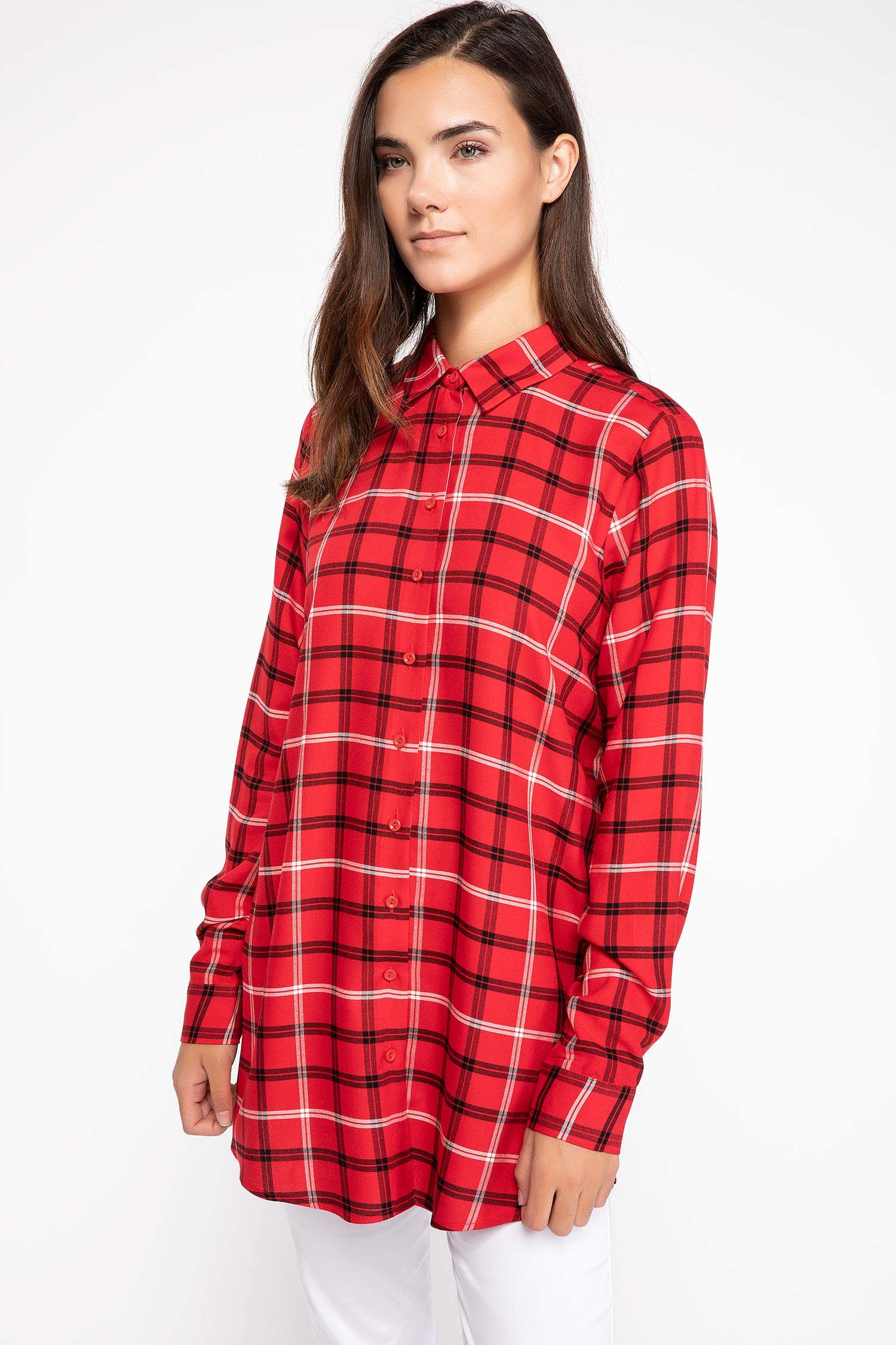 Defacto Kareli Gömlek Tunik. 1