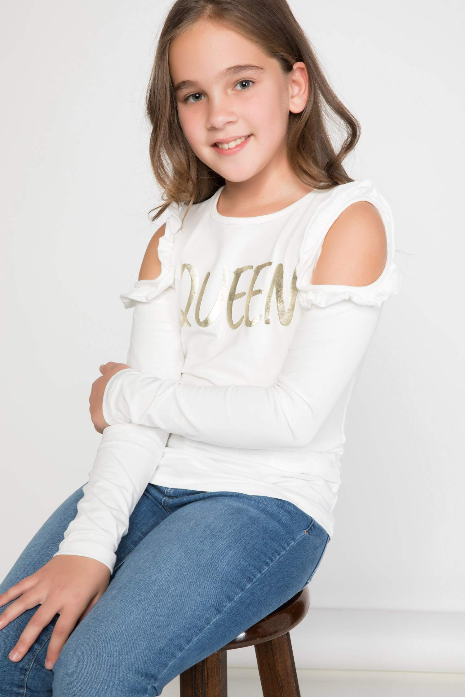 Defacto Yazı Baskılı Omuz Detaylı T-shirt. 3