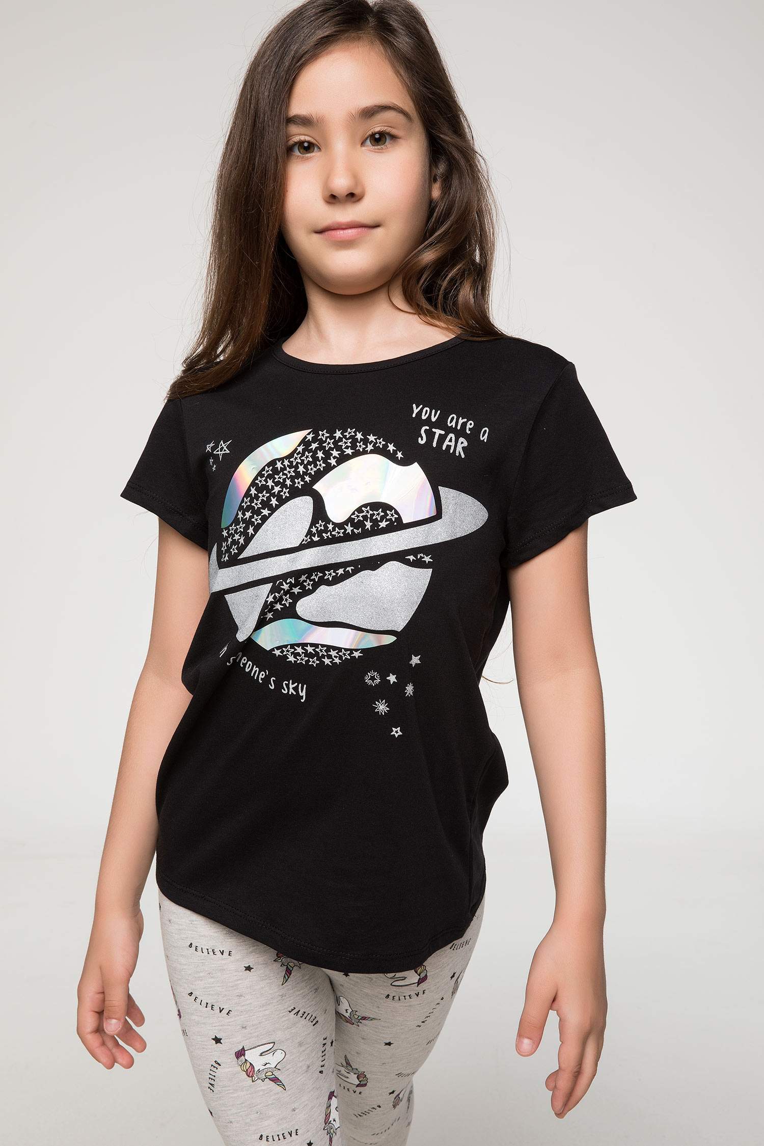 Defacto Gezegen Baskılı T-shirt. 3