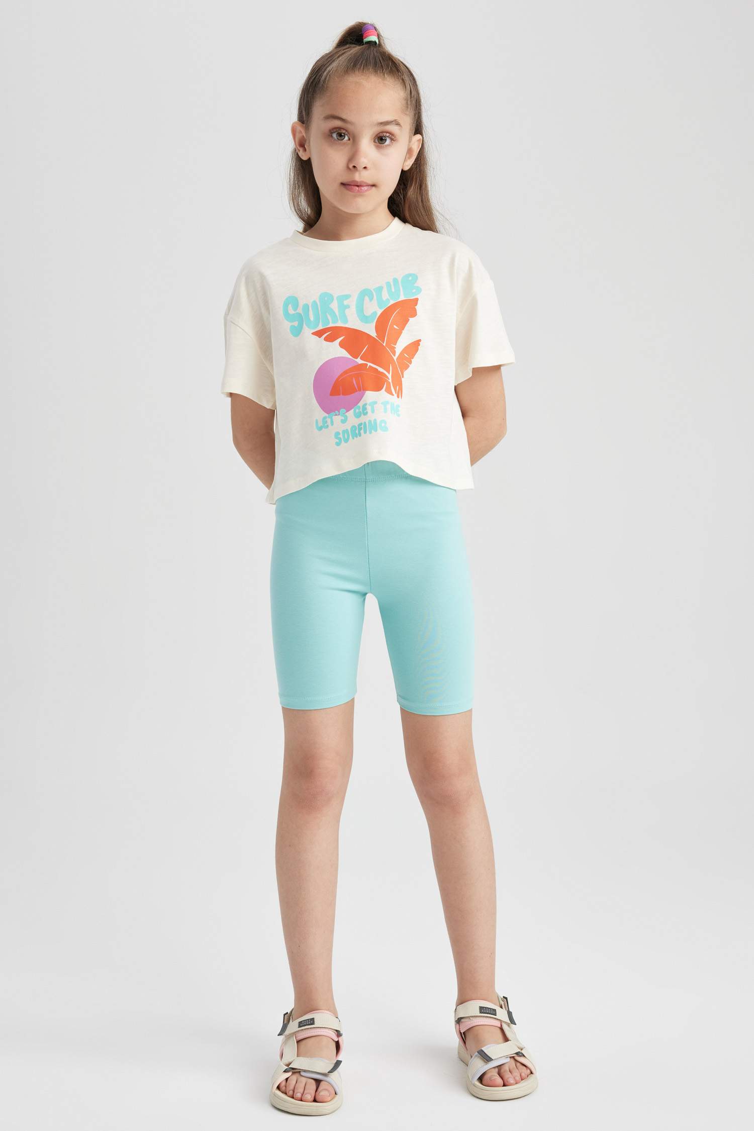 Turquoise GIRLS & TEENS Girl Short Length Leggings 2780820