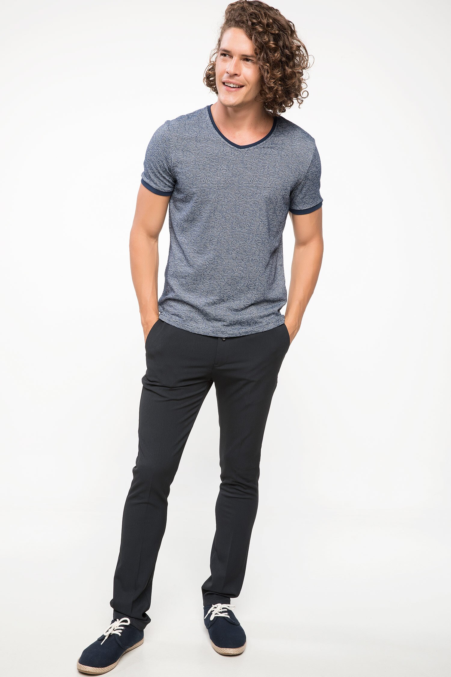 Defacto Geometrik Desenli T-shirt. 2