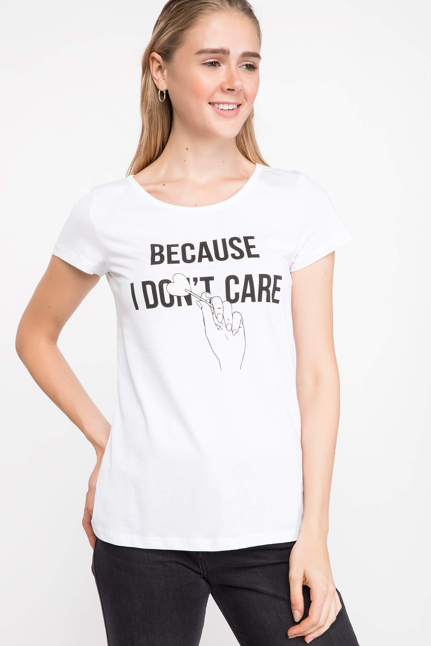 Defacto Renk Değiştiren Slogan Baskılı T-shirt. 1