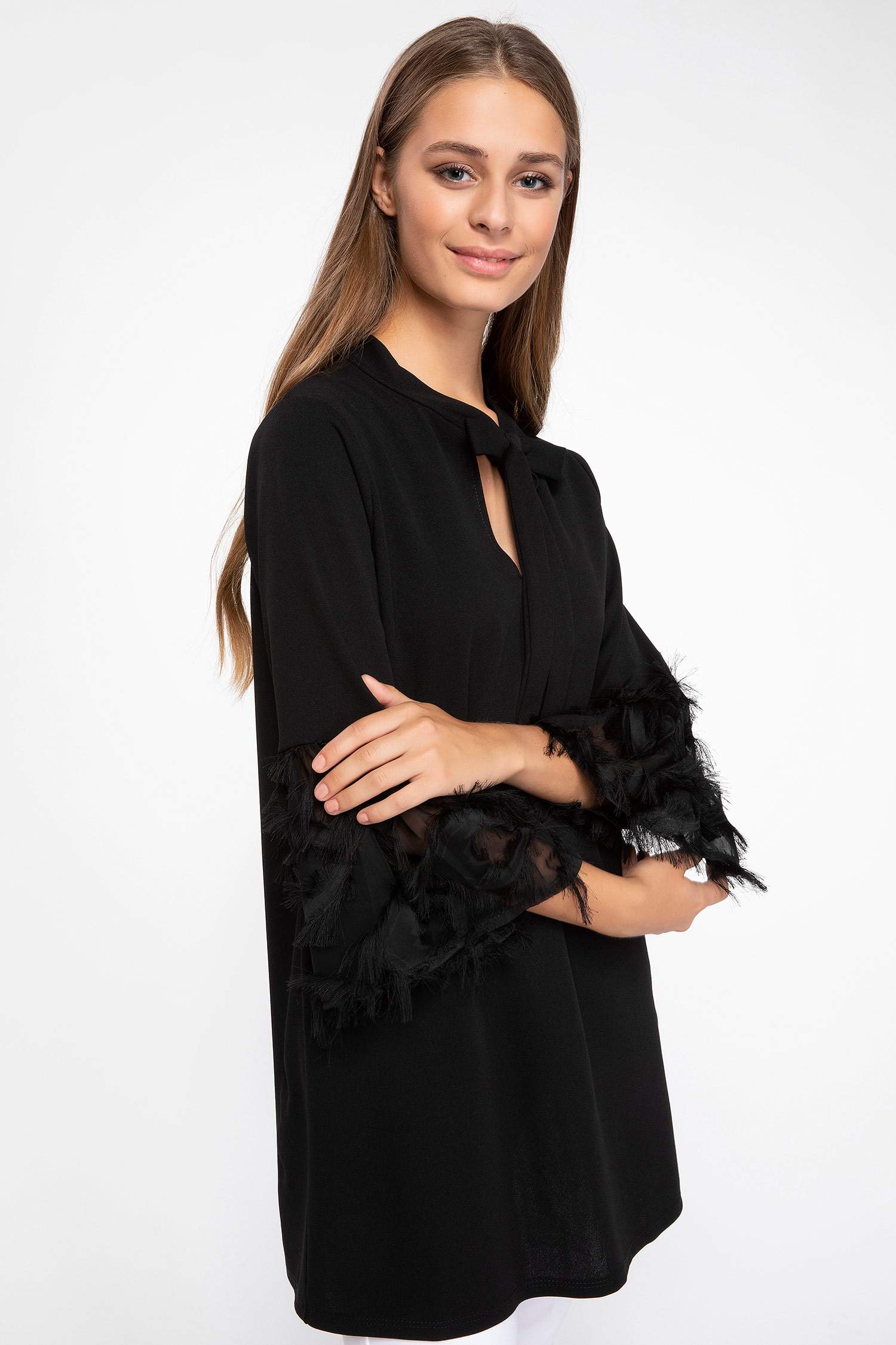 Defacto Kol Ucu Tüylü Tunik. 1