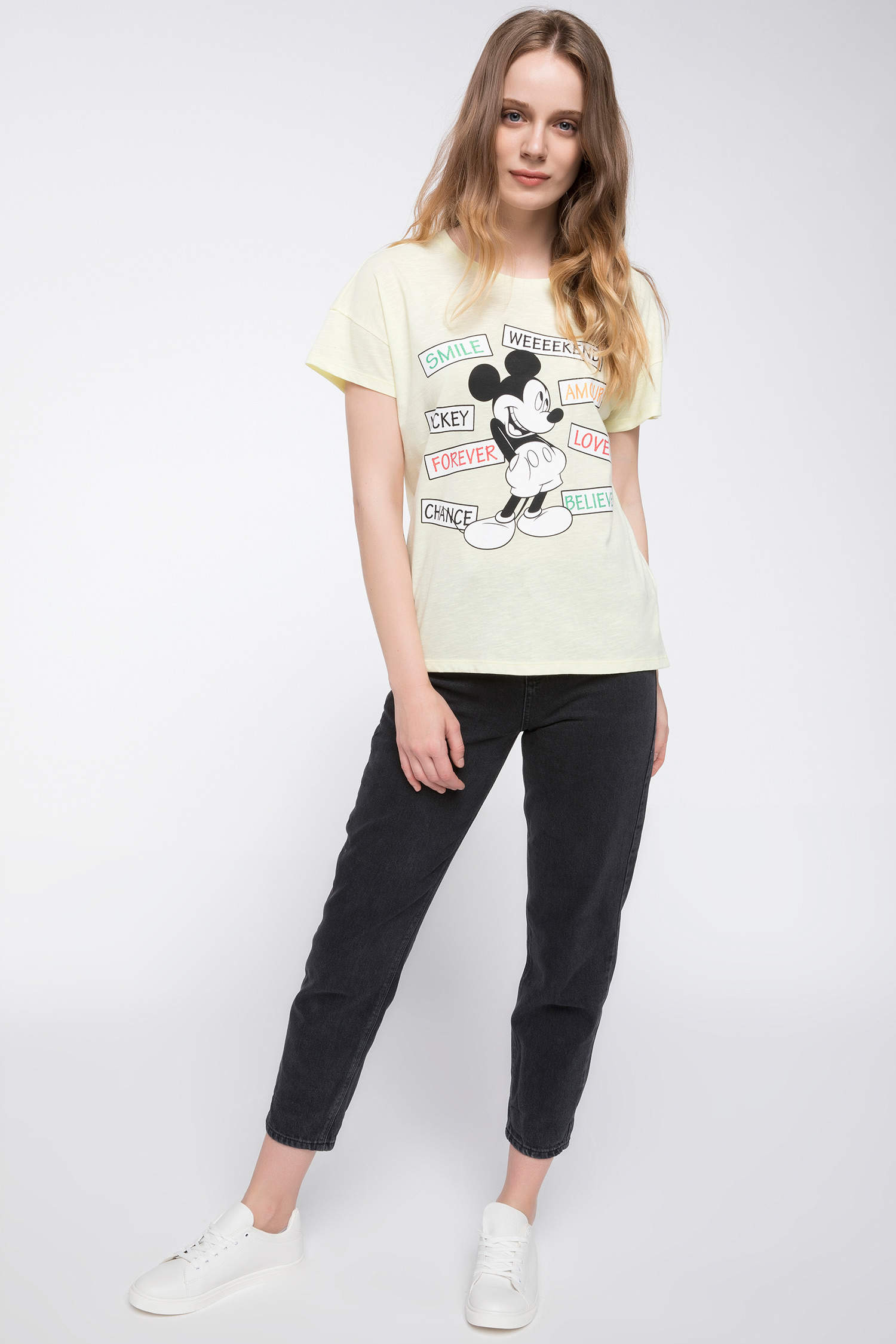 Defacto Mickey Mouse Lisanslı T-shirt. 2