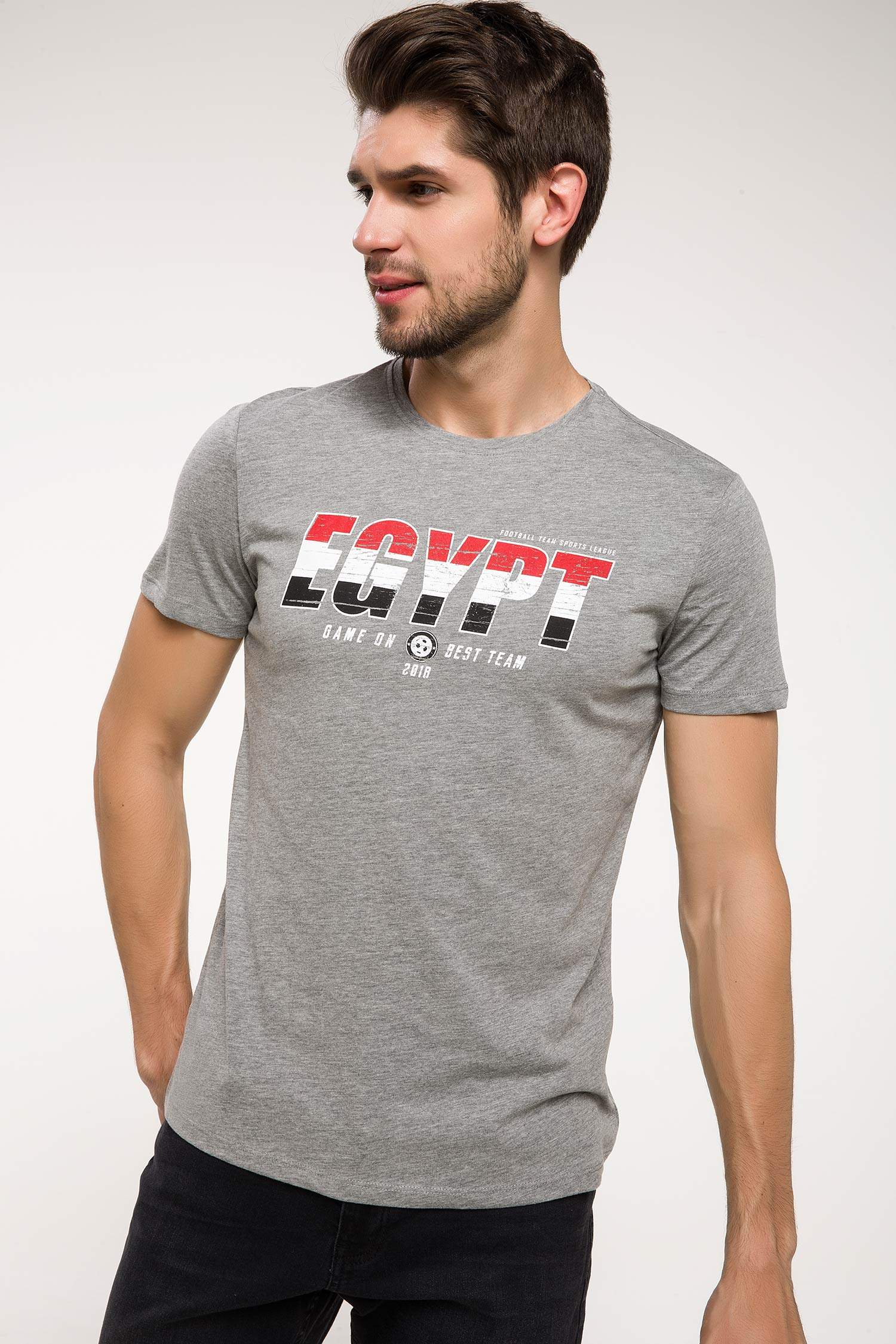 Defacto Baskılı Slim Fit T-shirt. 1