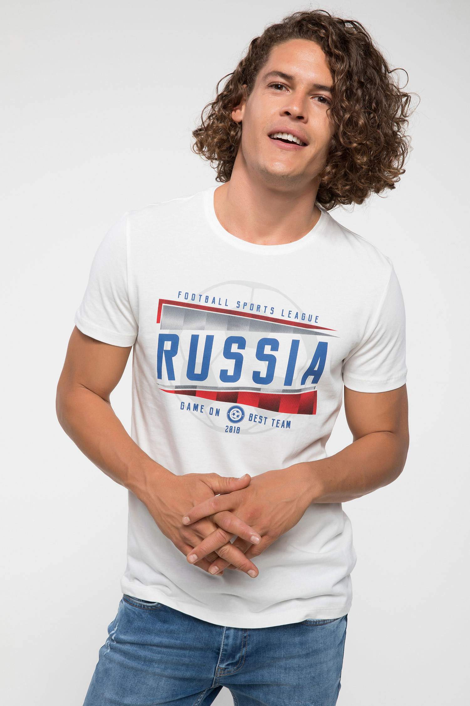 Defacto Baskılı Slim Fit T-shirt. 1