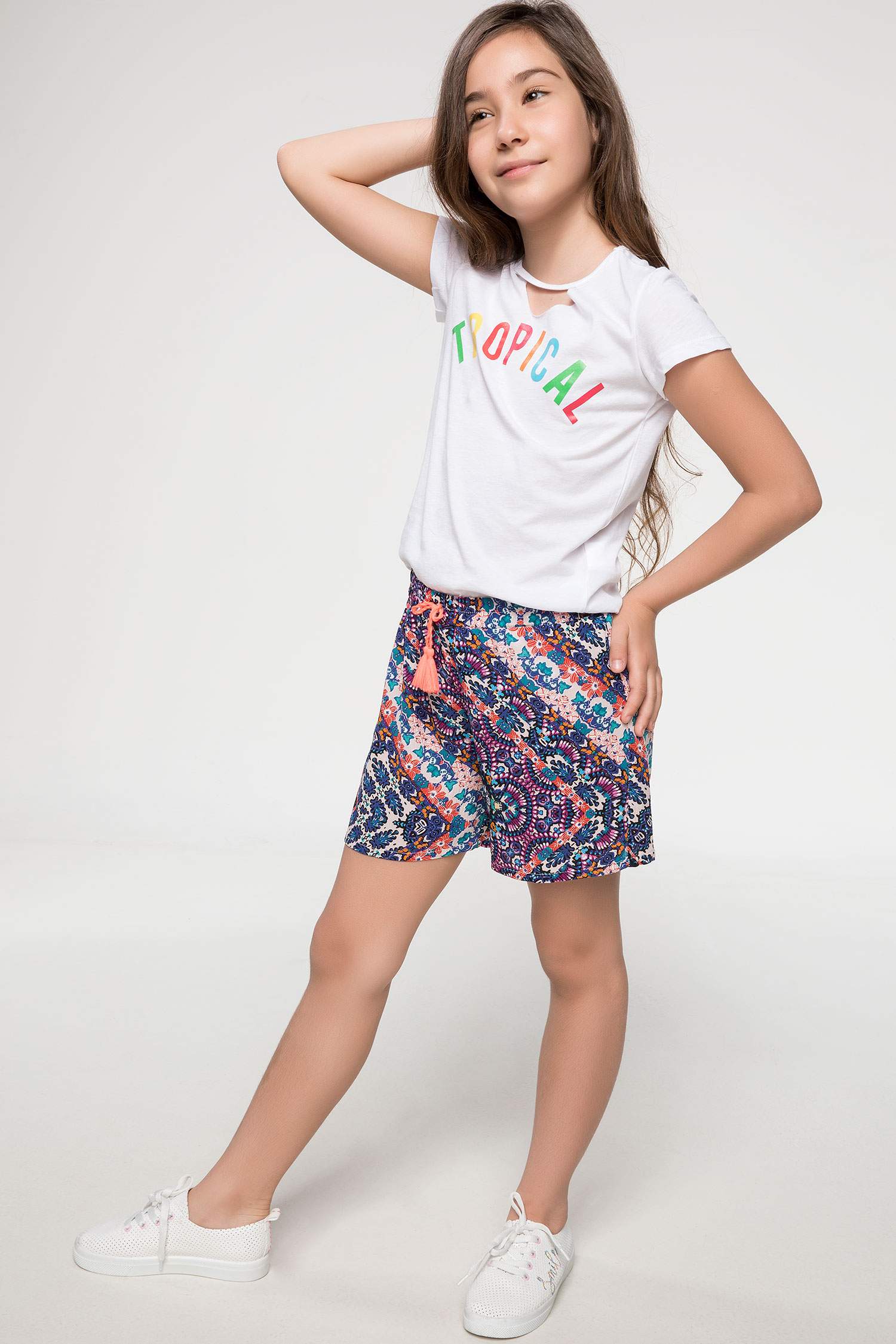 Defacto Tropik Baskılı T-shirt. 2
