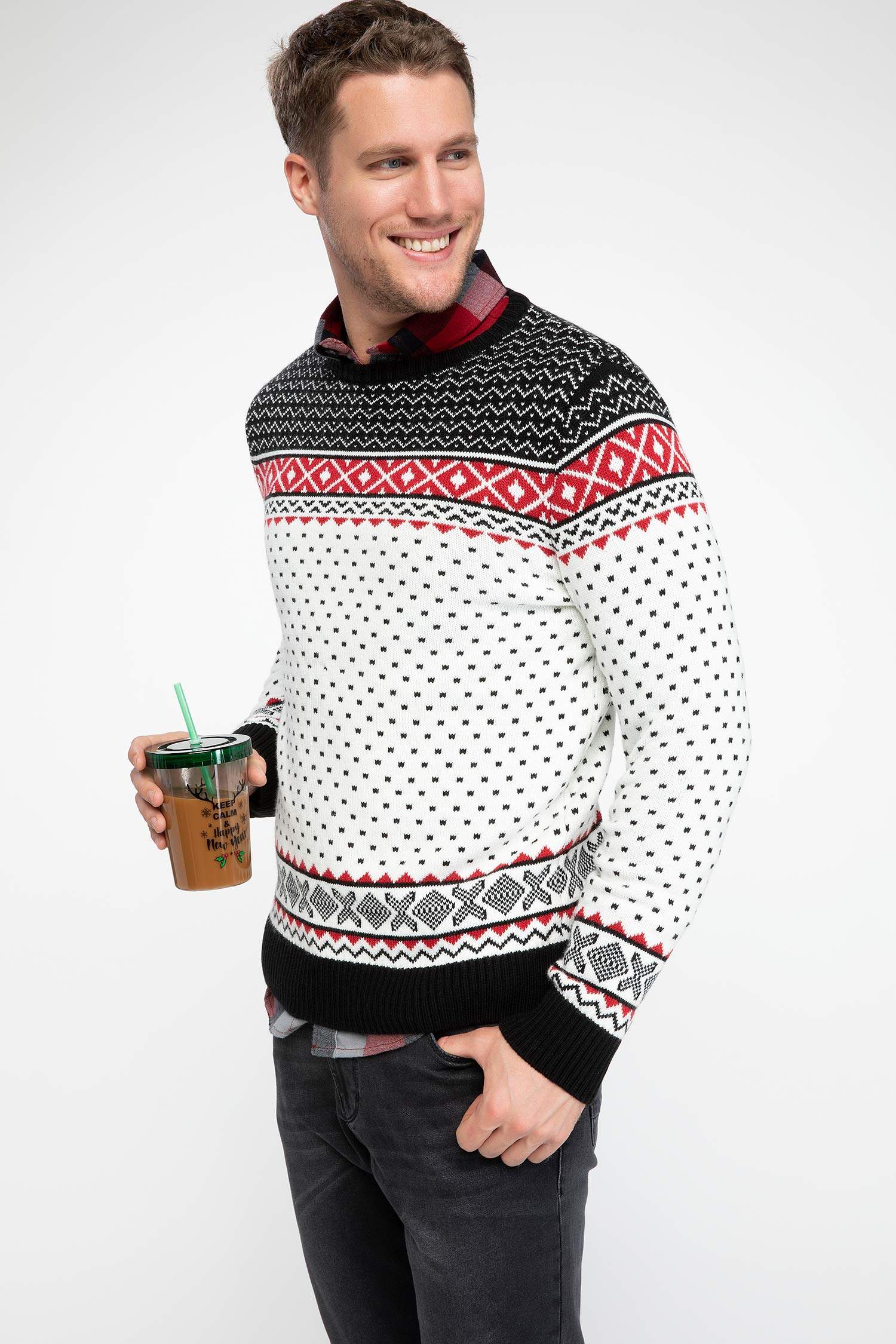 Defacto Jakar Desenli Kazak. 1