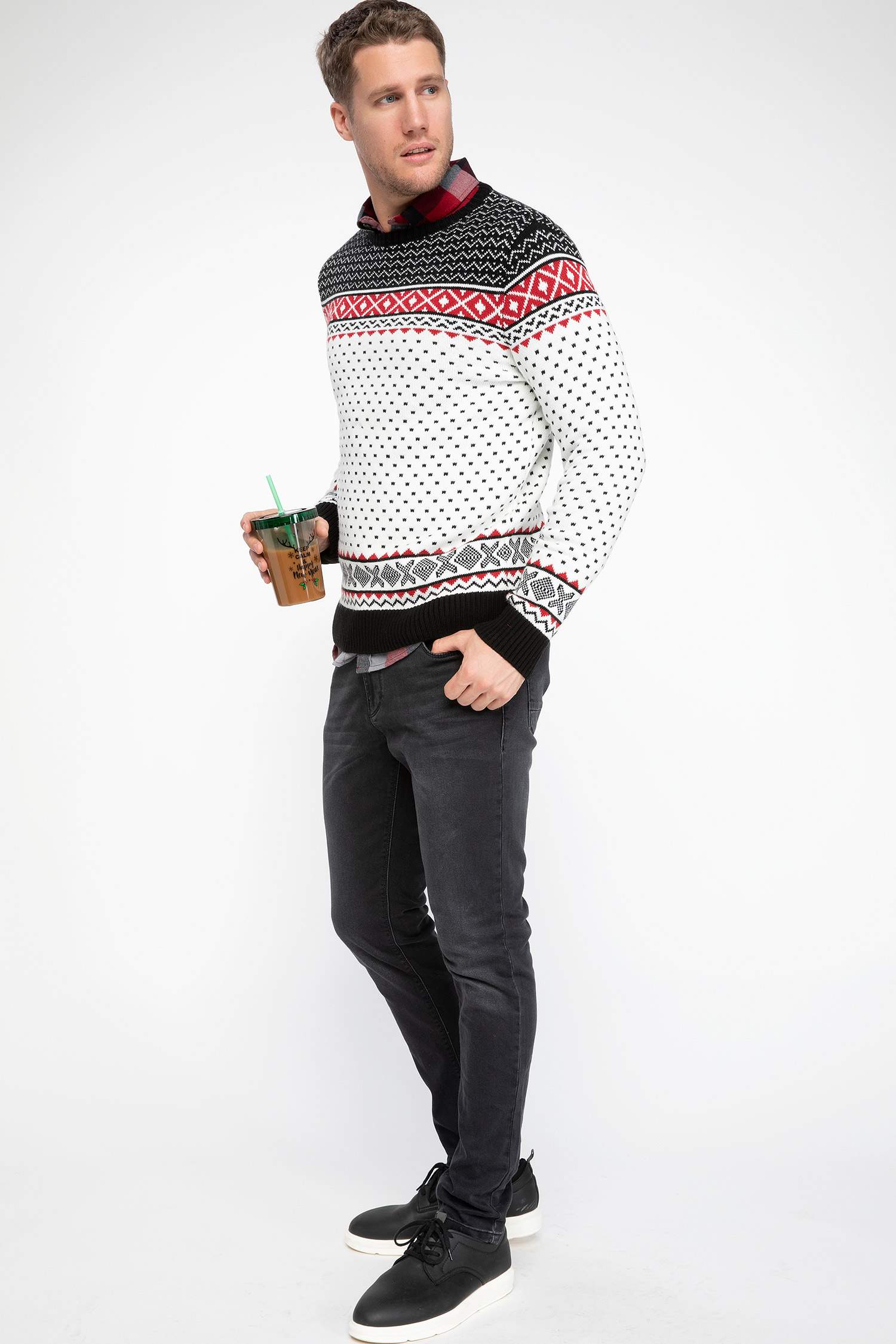 Defacto Jakar Desenli Kazak. 2