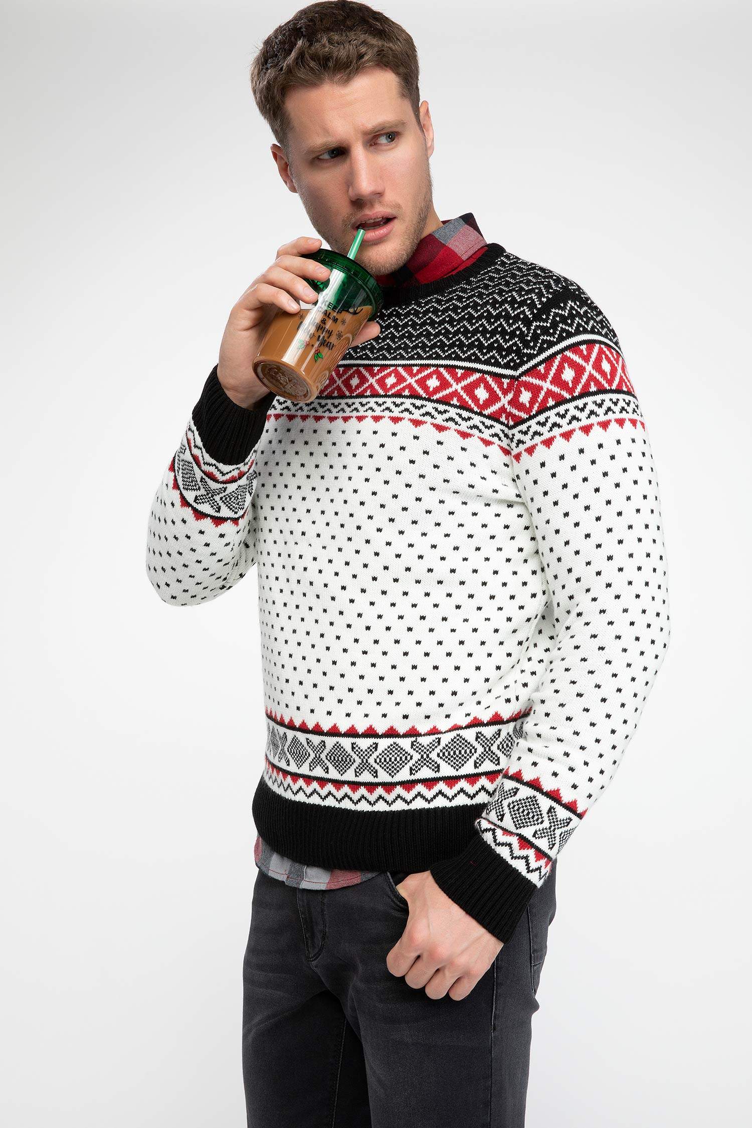 Defacto Jakar Desenli Kazak. 6