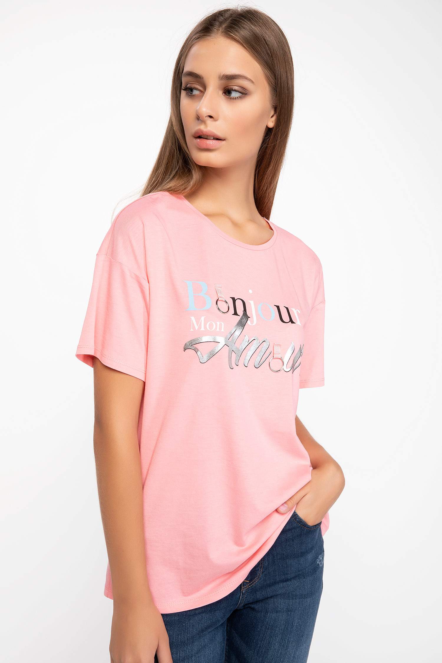 Defacto Yazı Baskılı T-shirt. 1