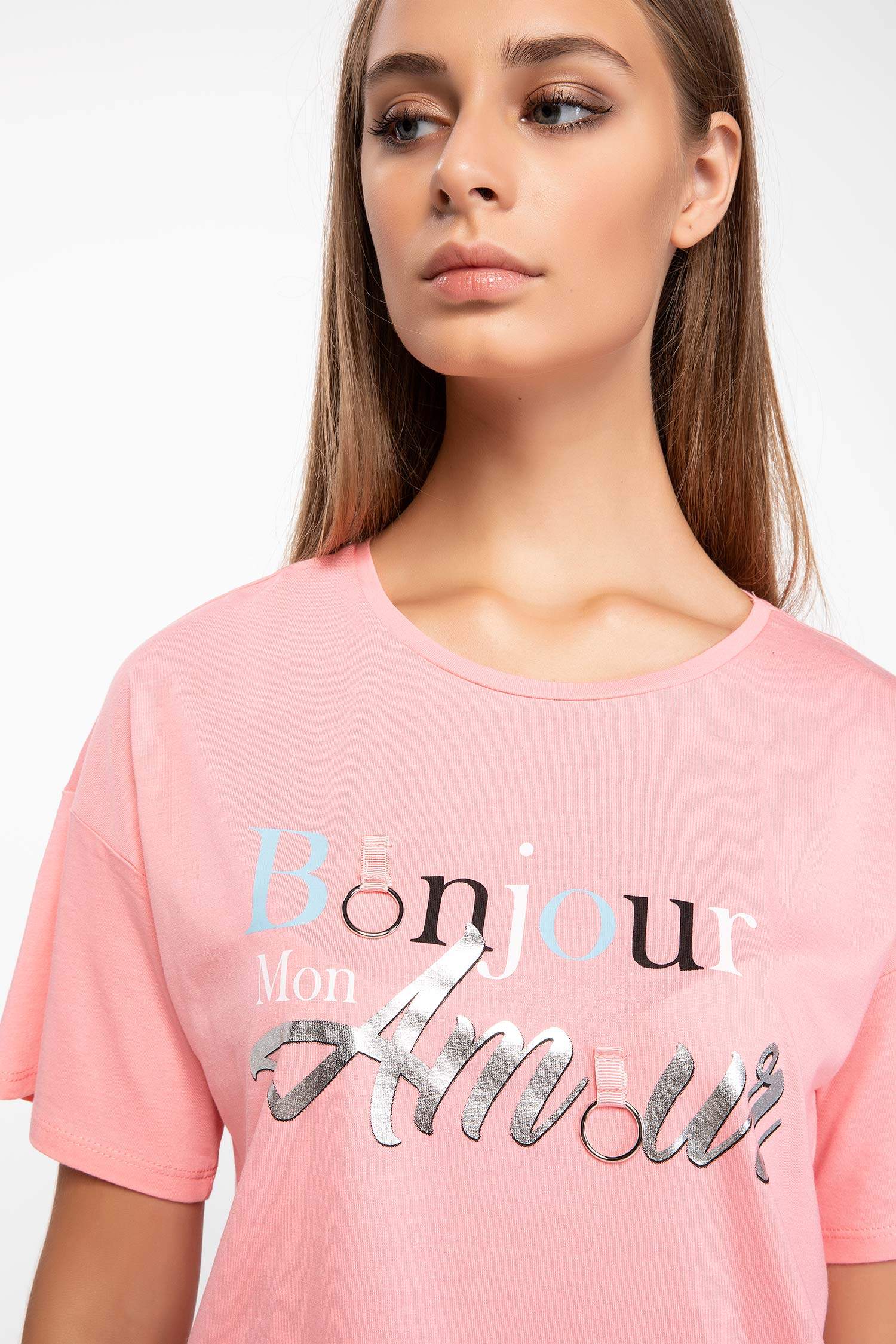 Defacto Yazı Baskılı T-shirt. 4