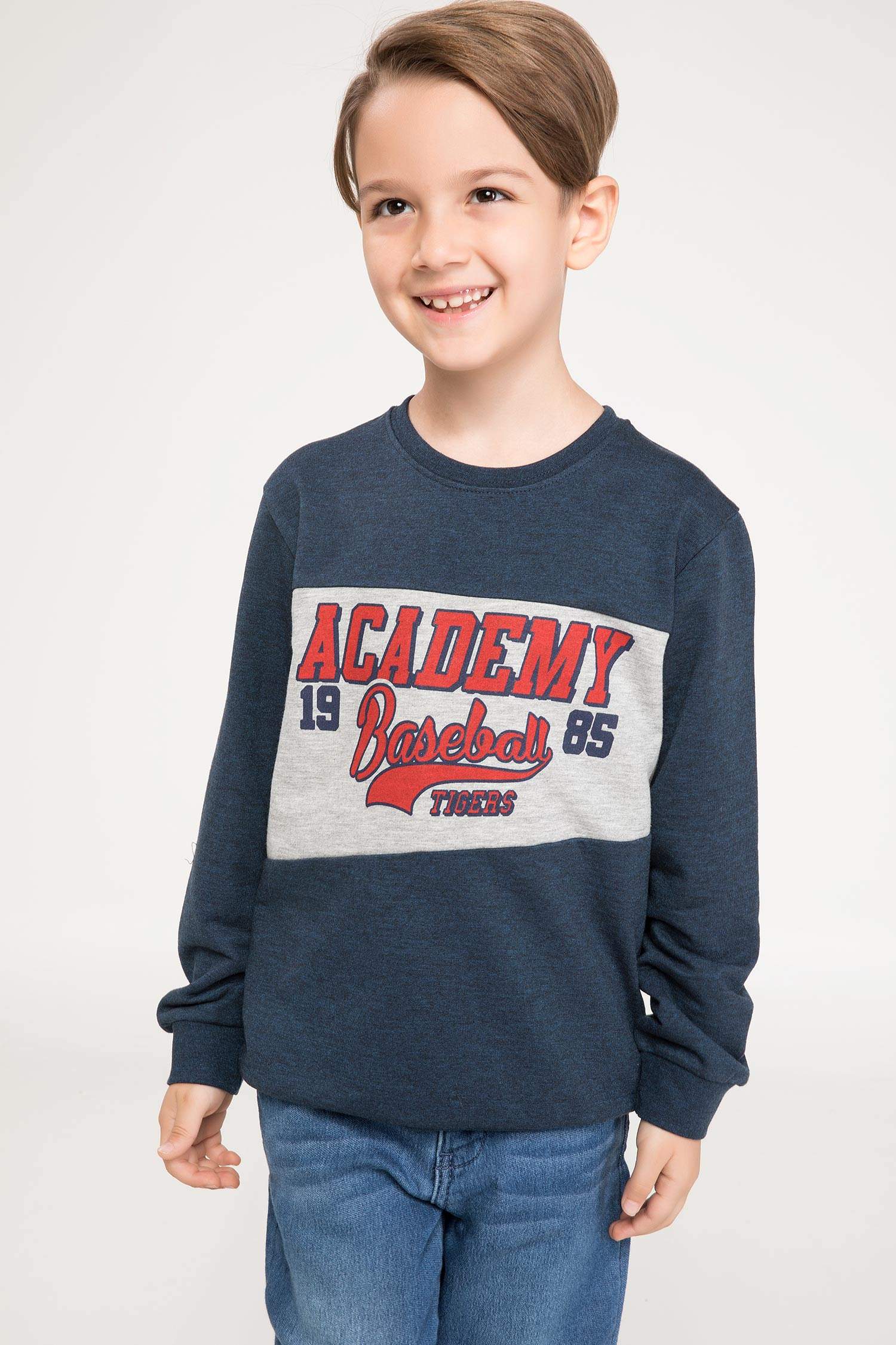 Defacto Baseball Baskılı Sweatshirt. 1