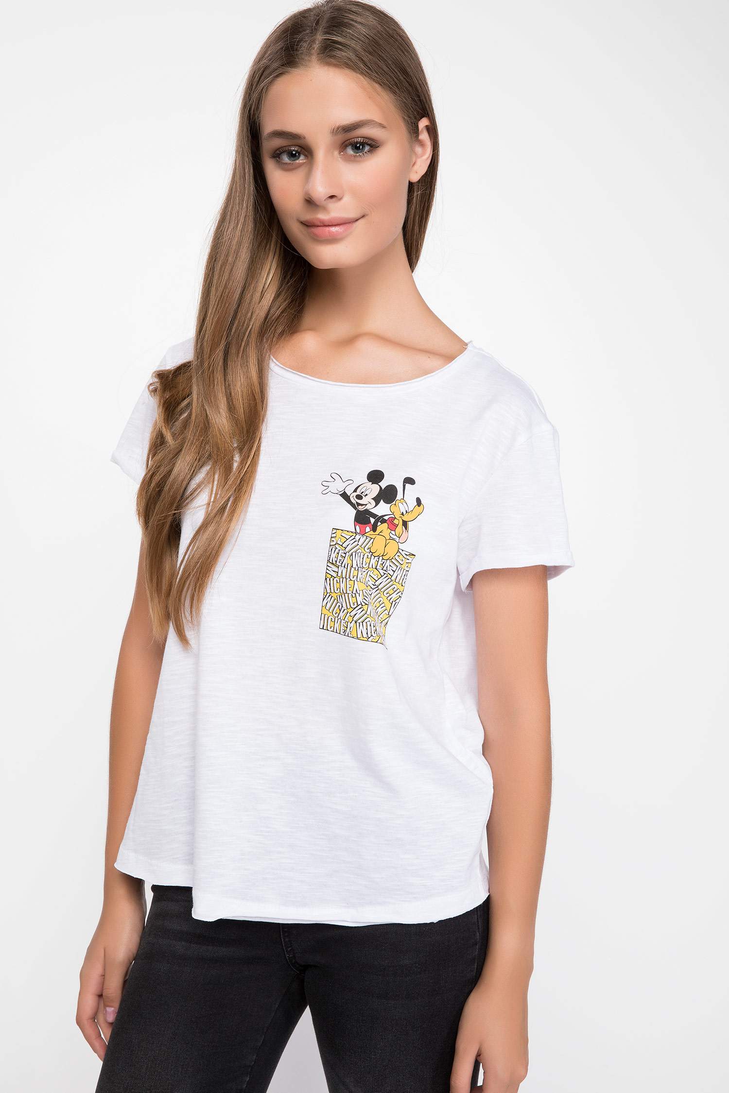 Defacto Mickey Mouse Lisanslı T-shirt. 1