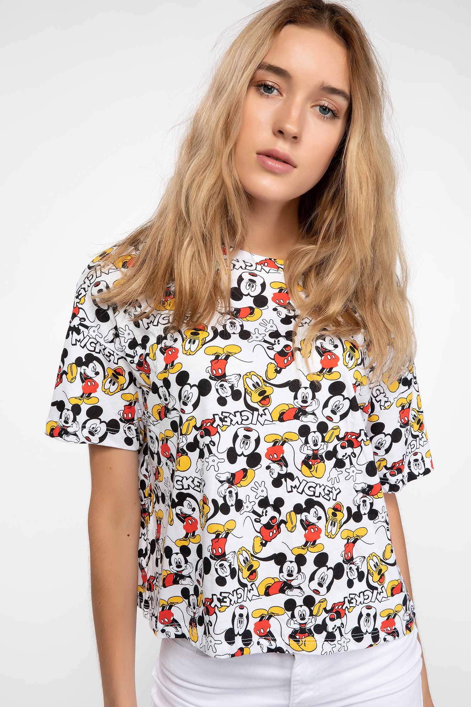 Defacto Mickey Mouse Lisanslı T-shirt. 1