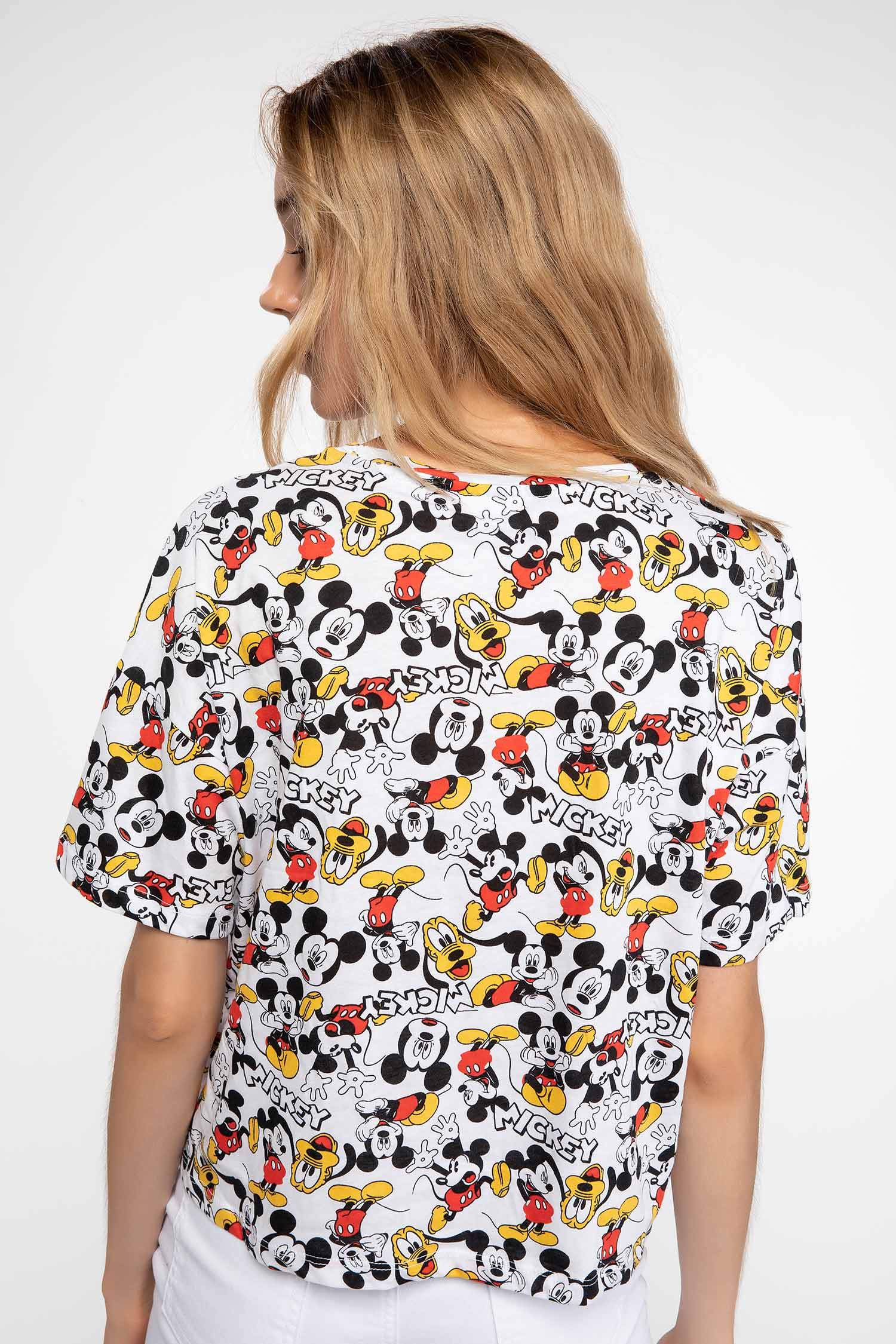 Defacto Mickey Mouse Lisanslı T-shirt. 4