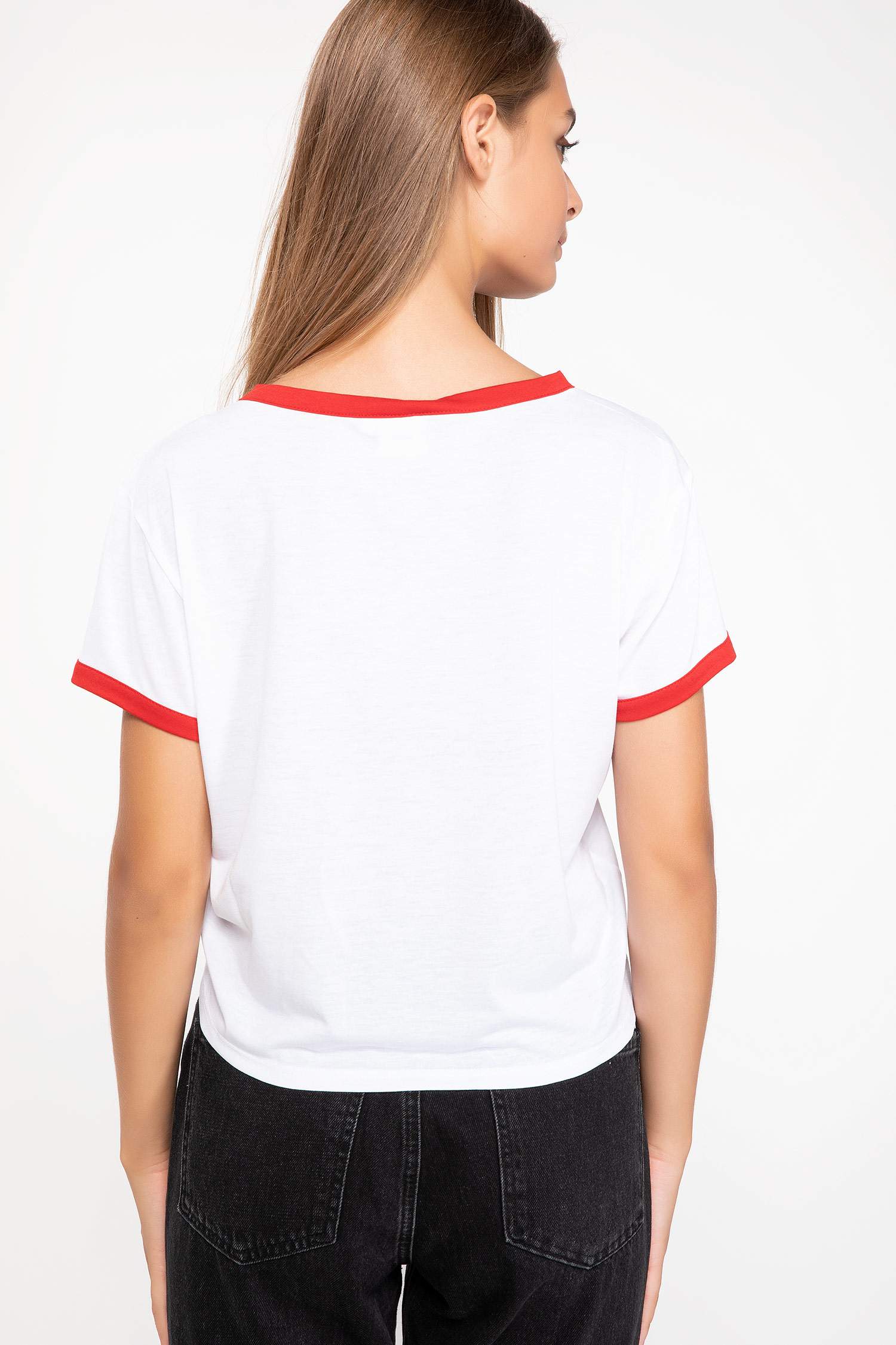 Defacto Mickey Mouse Lisanslı Beli Bağlamalı T-shirt. 3