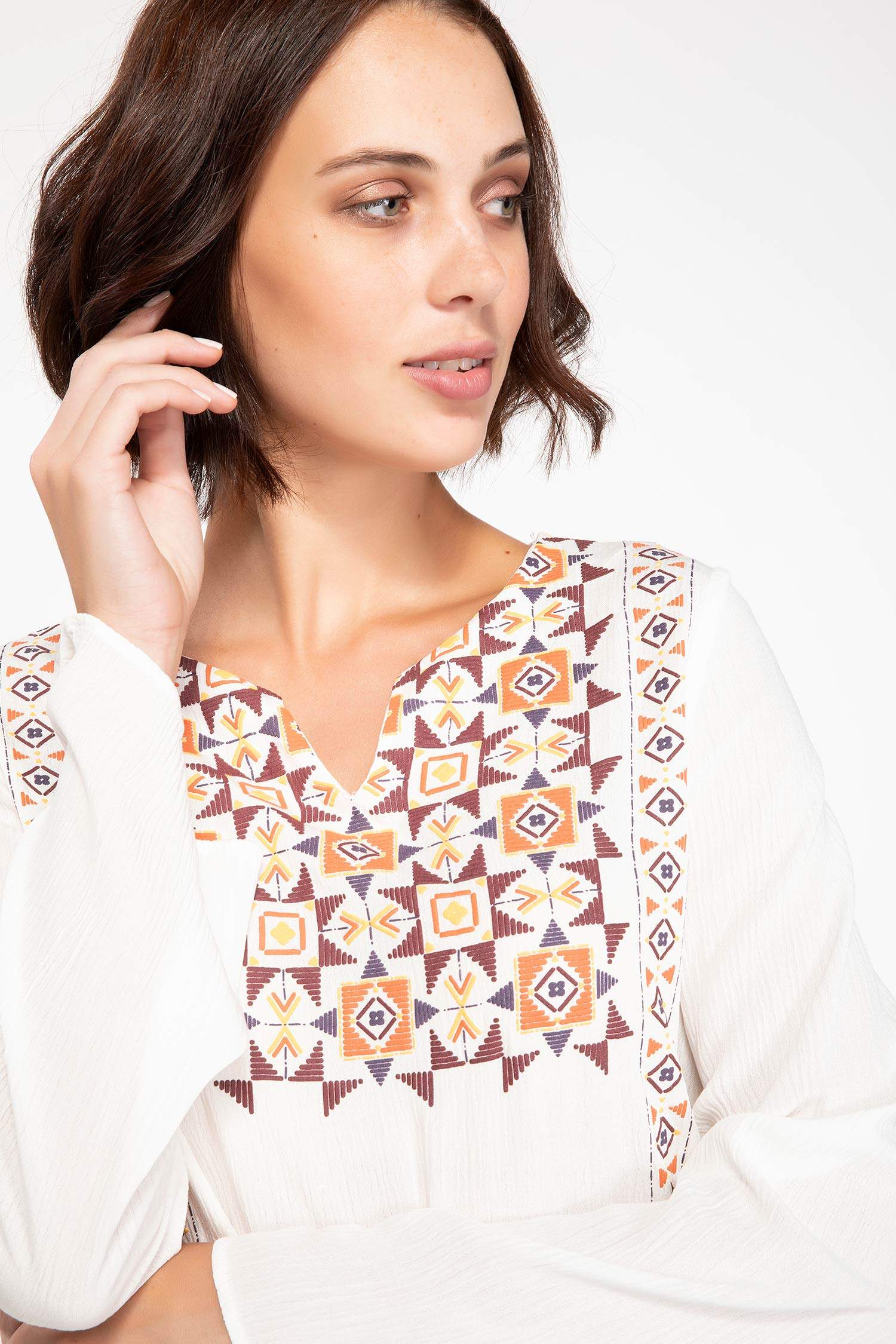 Defacto Etnik Desenli Bluz. 3