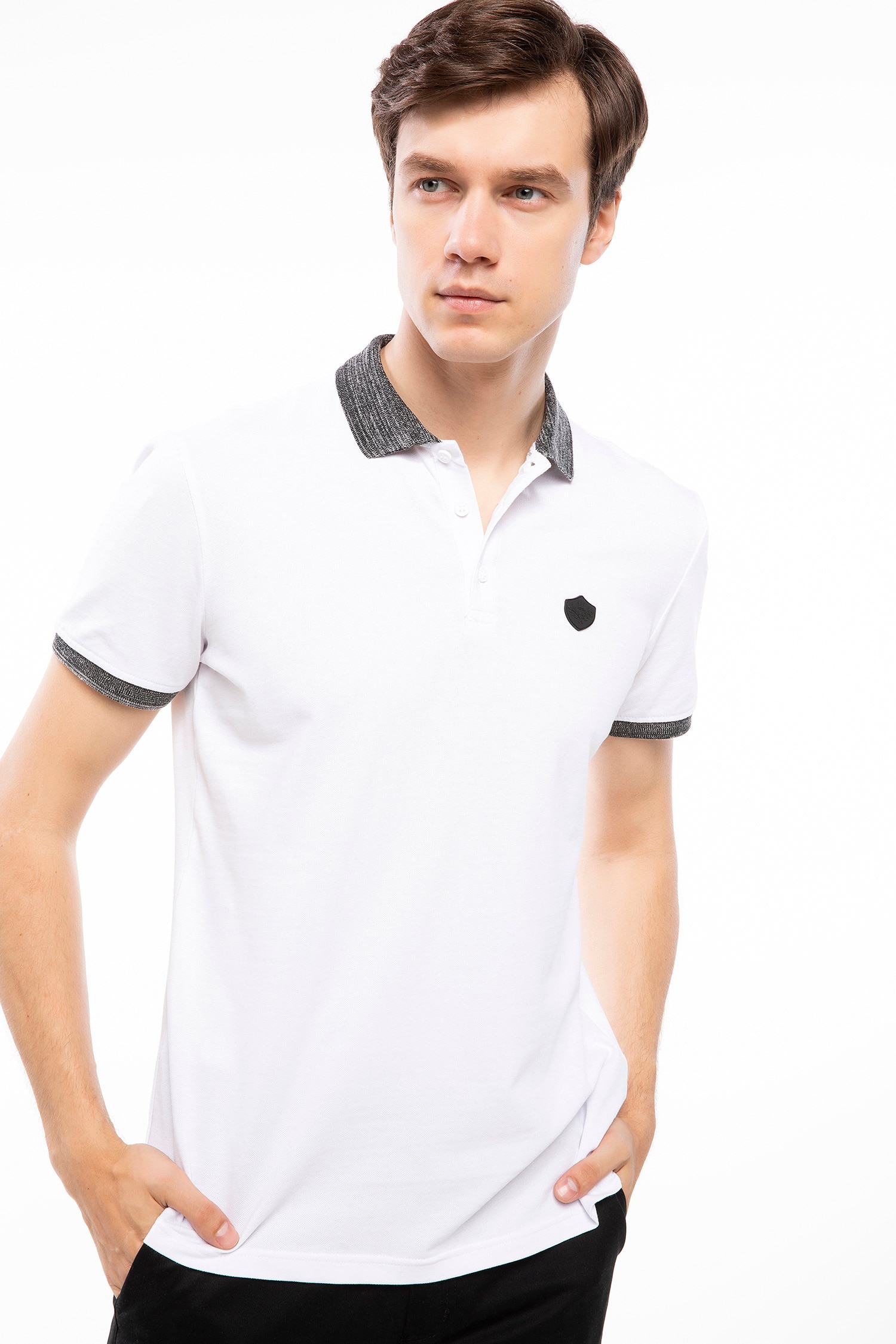 Defacto Yaka Detaylı Slim Fit Polo T-shirt. 1