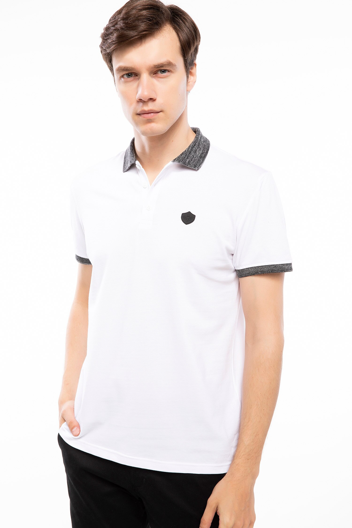 Defacto Yaka Detaylı Slim Fit Polo T-shirt. 4