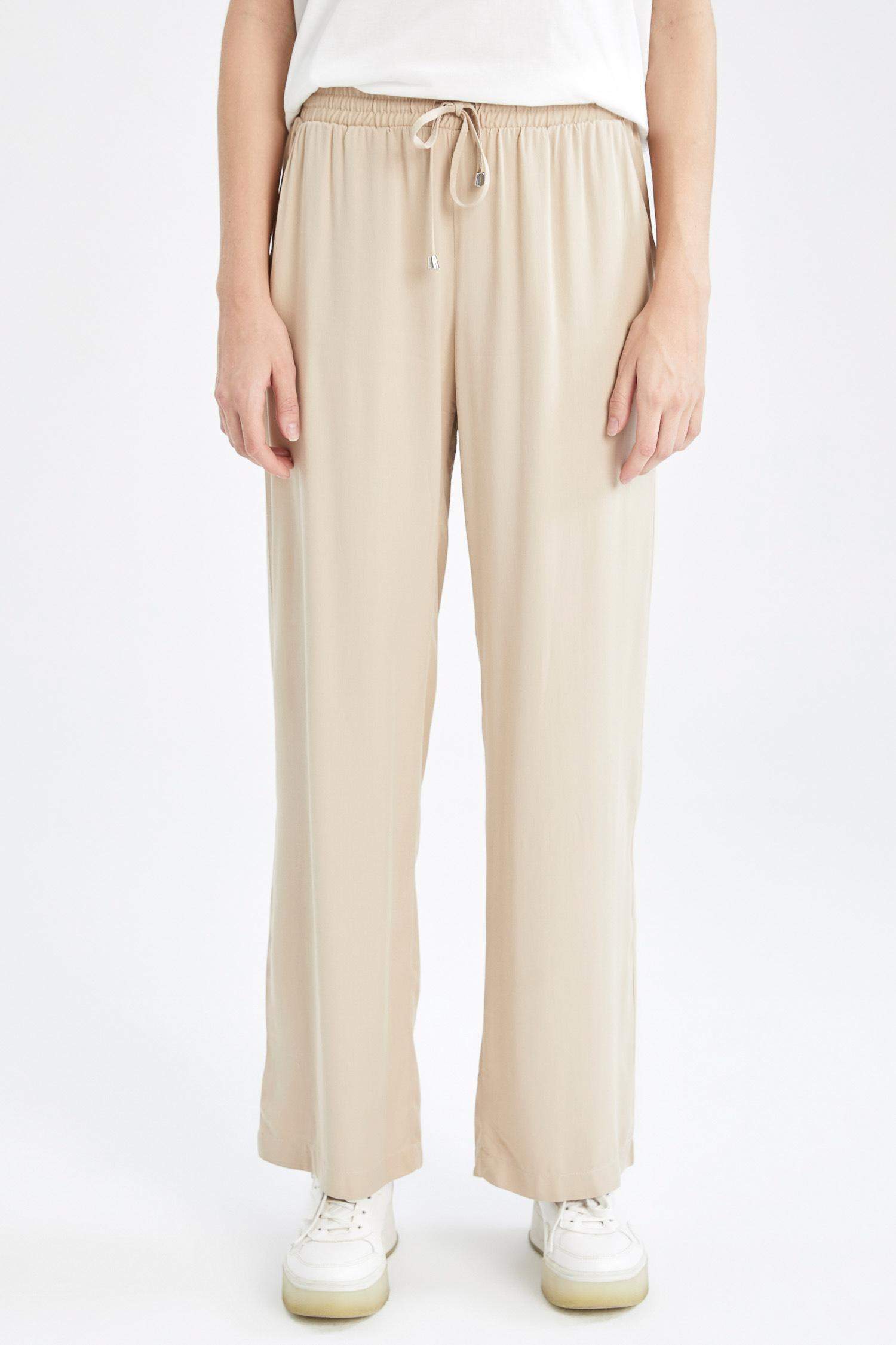 Pantalon large en viscose à taille haute Florida avec poches