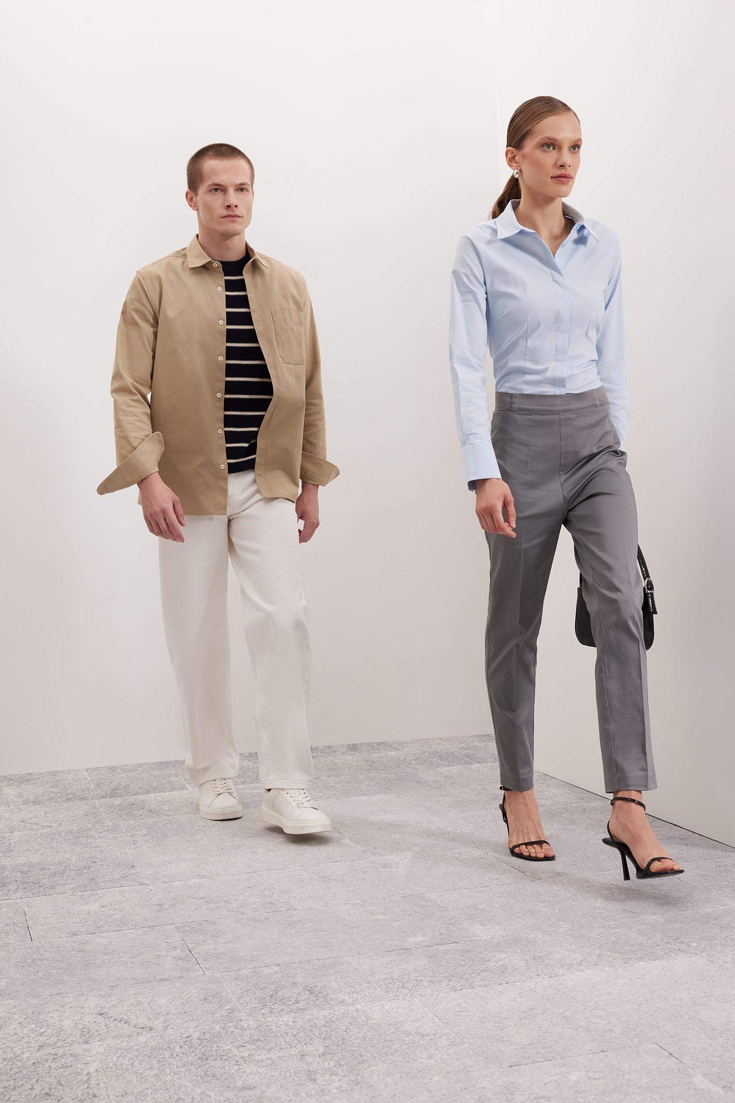 Sigaret Saten Pantolon Normal Bel Beli Lastikli Düz Paça Basic Düz