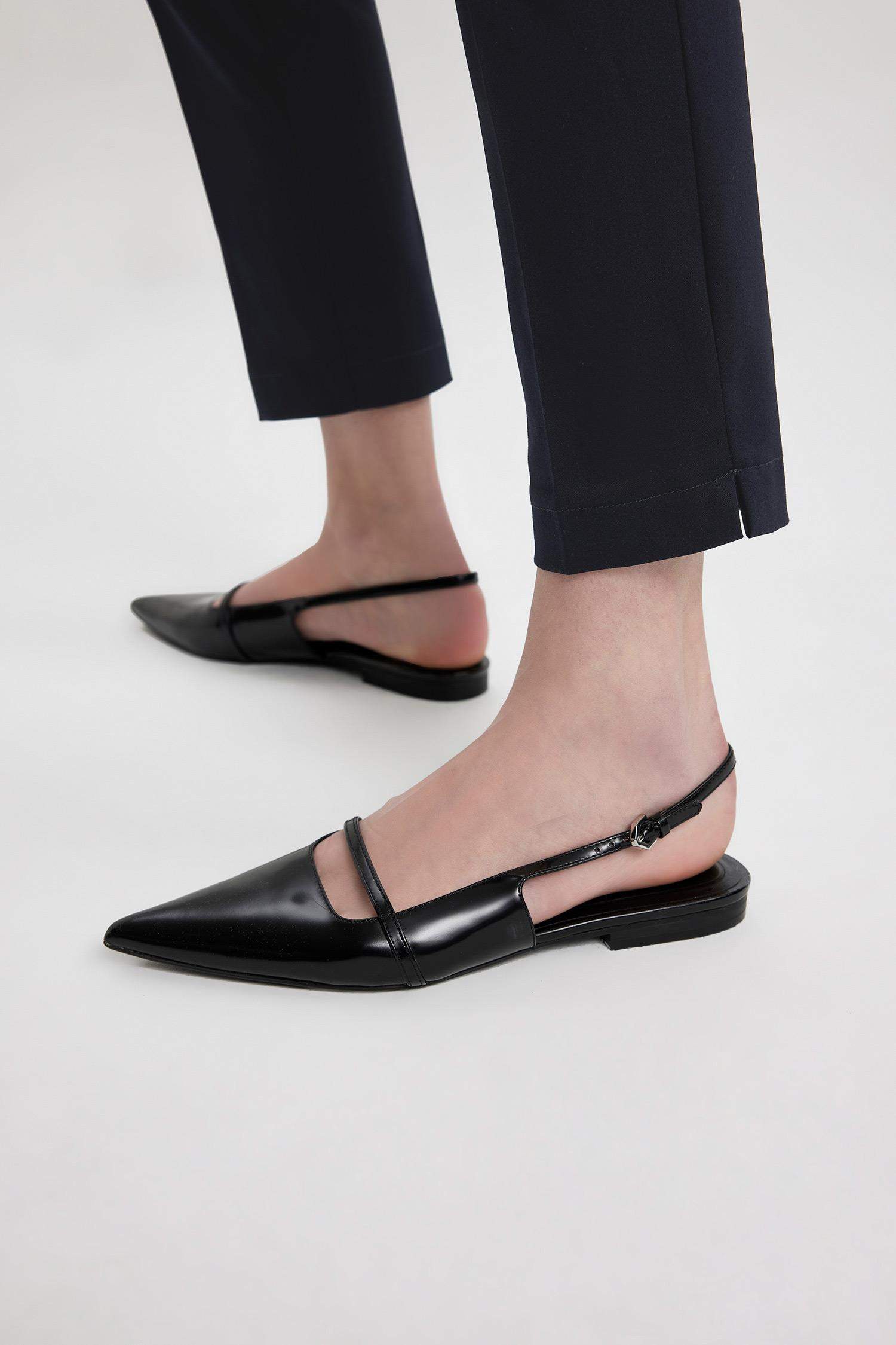 Sigaret Saten Kumaş Pantolon Lacivert Normal Bel Basic Düz Beli Lastikli Düz Paça