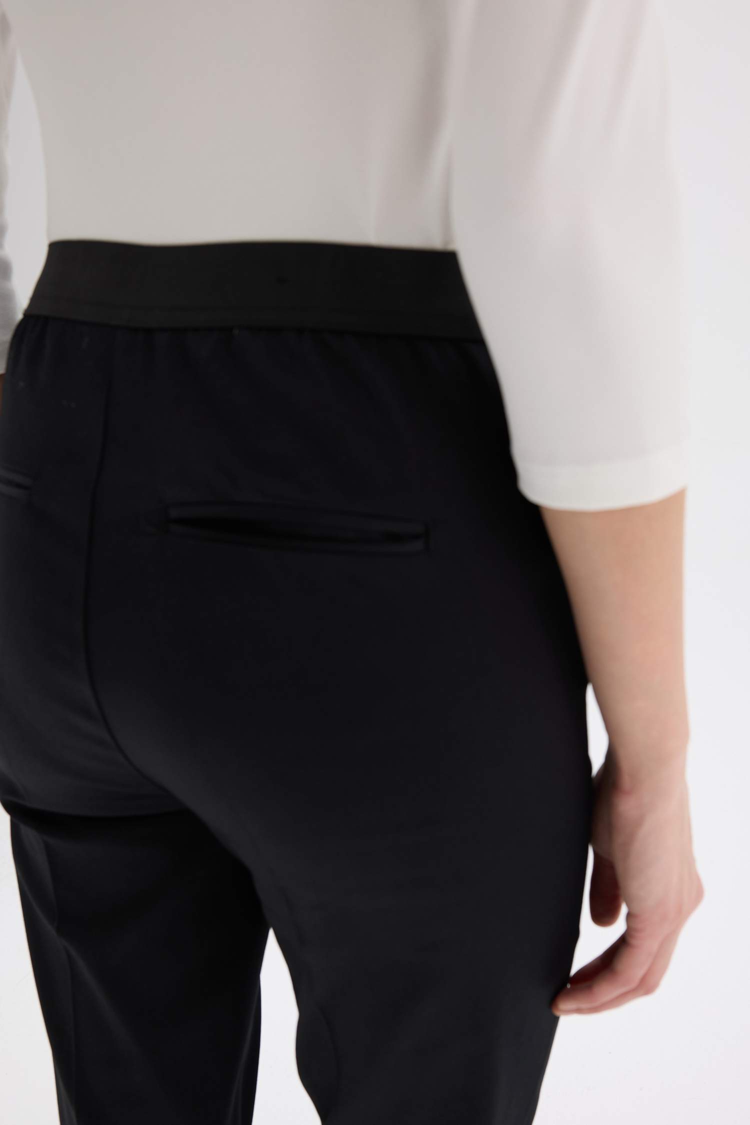 Cigarette Fit Regular Hem Satin Trousers