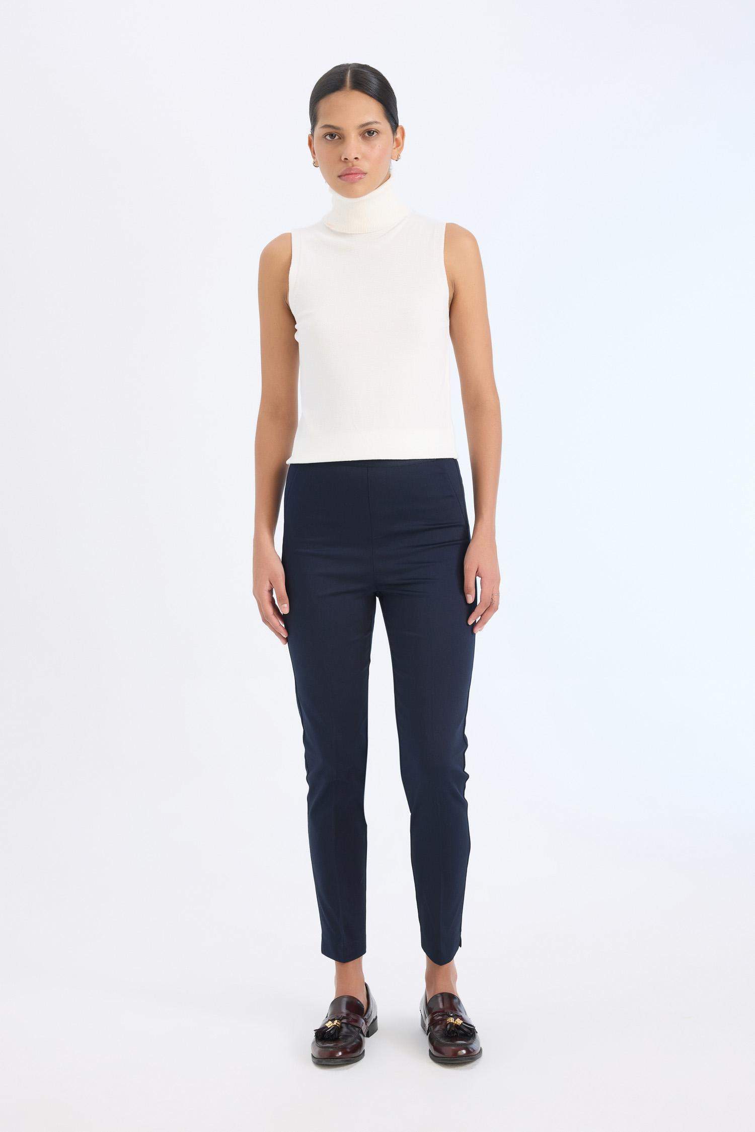 Cigarette Fit Regular Hem Satin Trousers