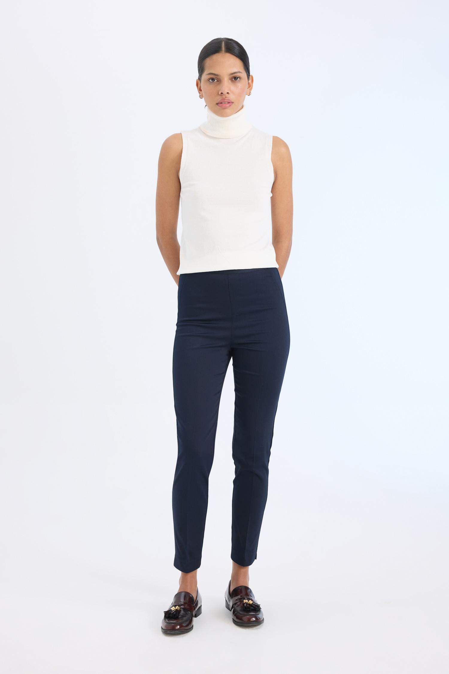 Cigarette Fit Regular Hem Satin Trousers