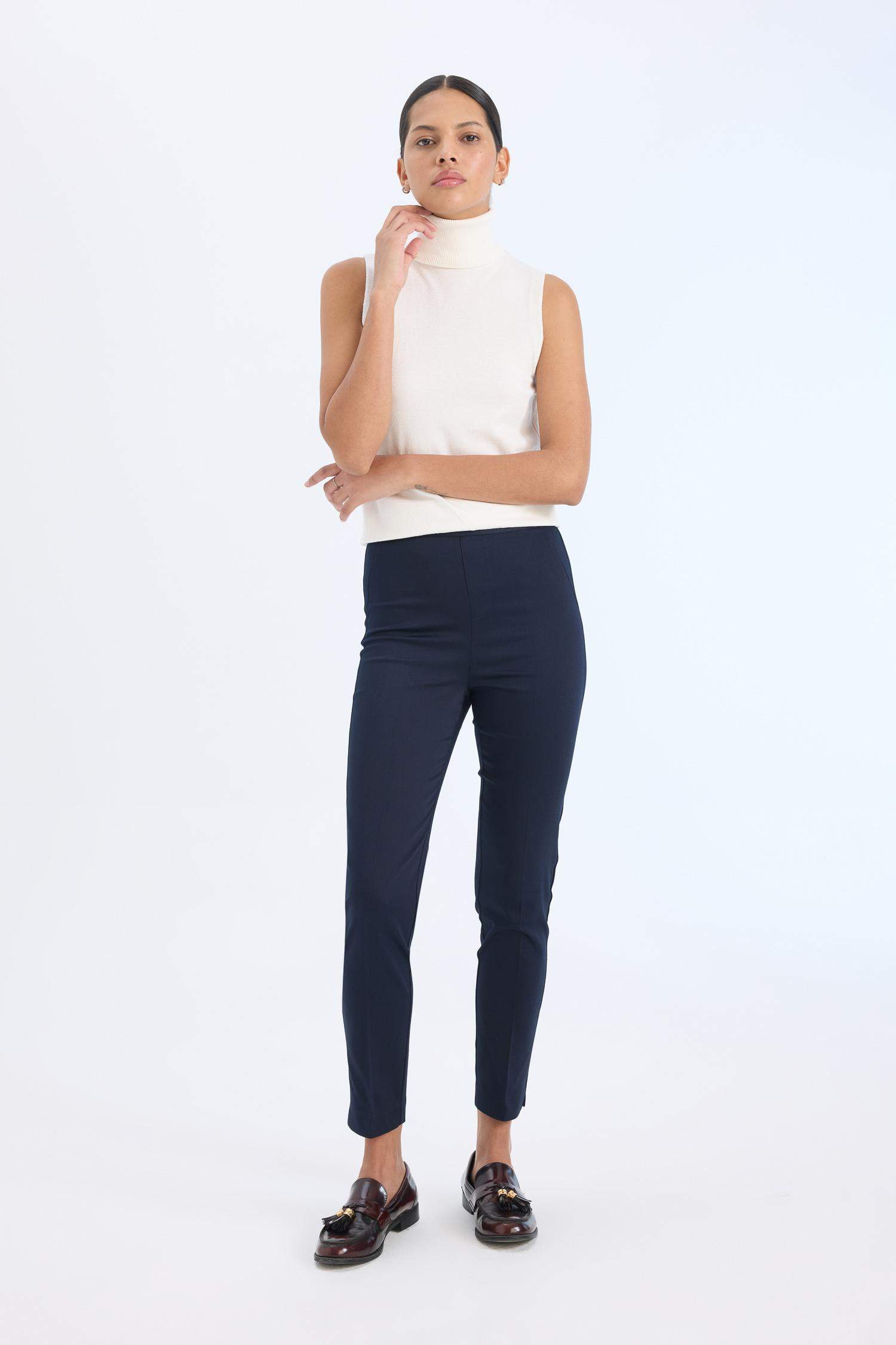 Cigarette Fit Regular Hem Satin Trousers