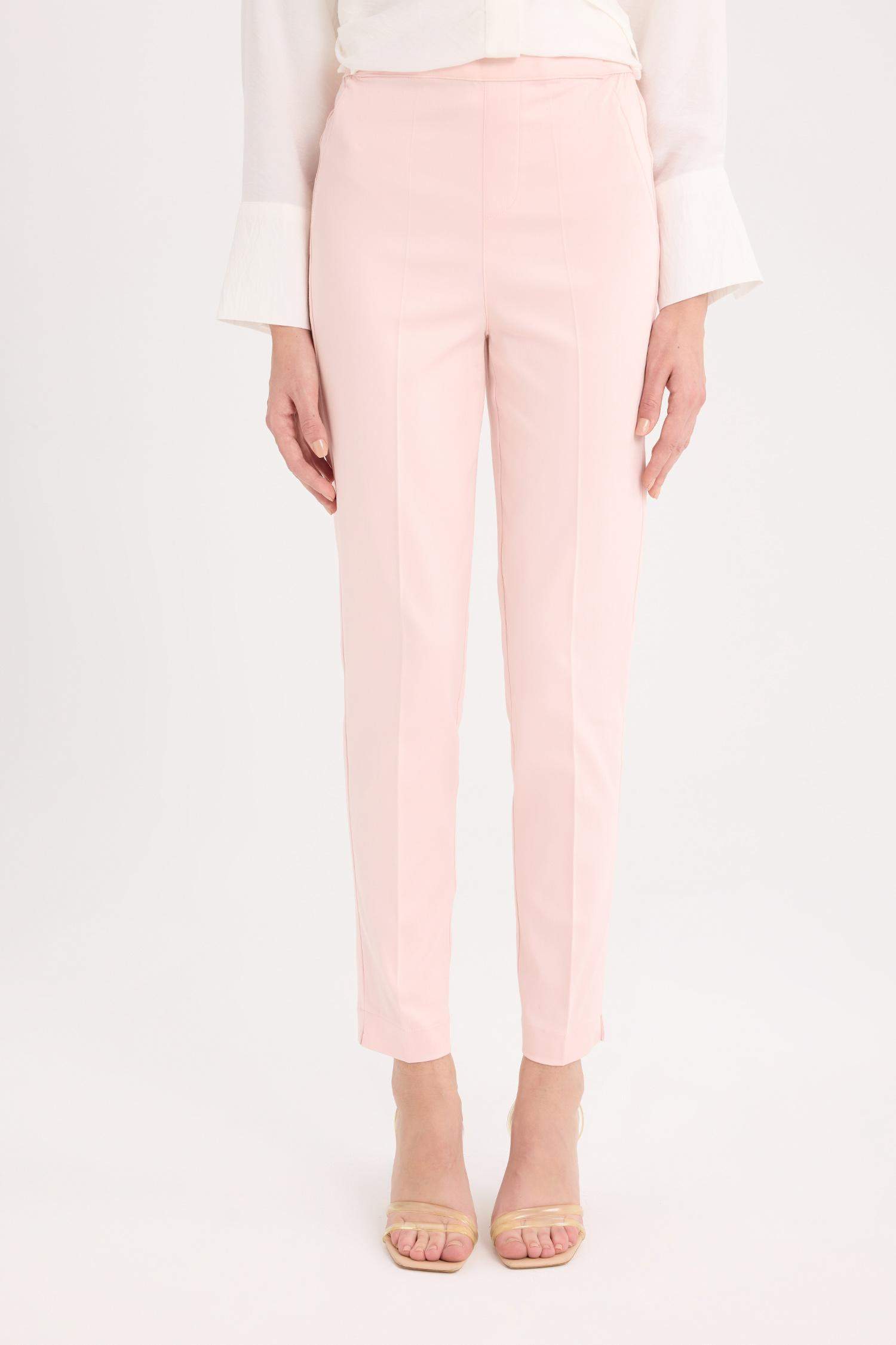 Sigaret Saten Kumaş Pantolon Normal Bel Düz Paça