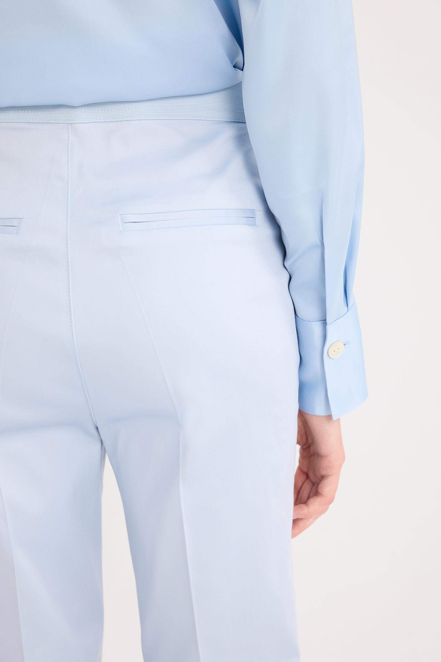 Sigaret Saten Kumaş Pantolon Normal Bel Basic Düz Beli Lastikli Düz Paça