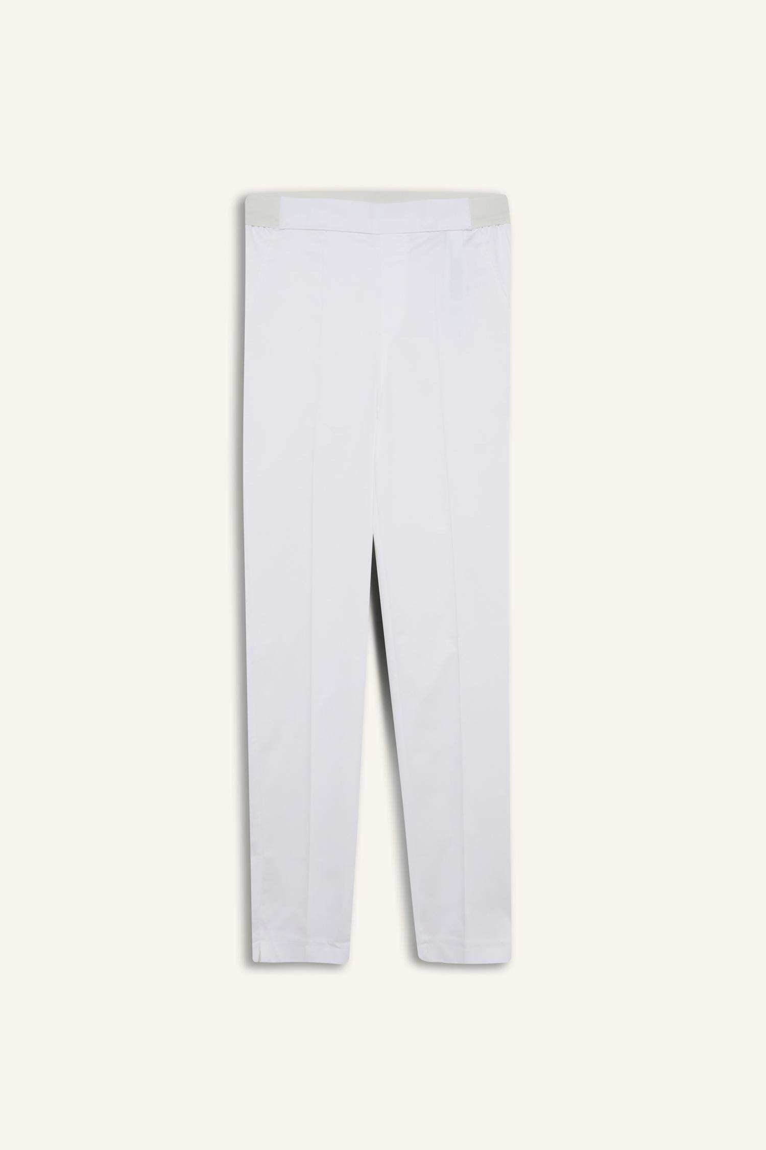 Sigaret Saten Kumaş Pantolon Normal Bel Basic Düz Beli Lastikli Düz Paça