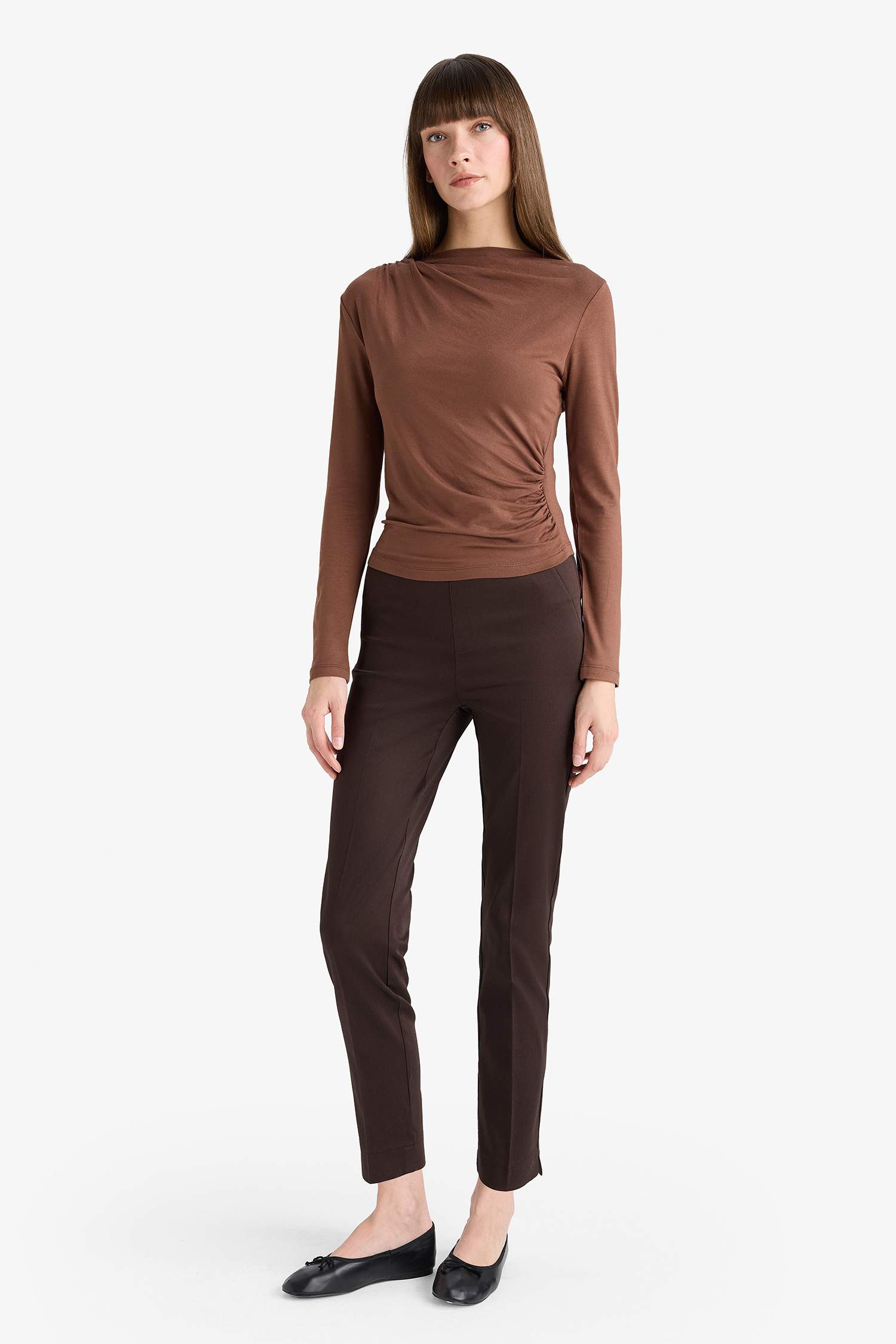 Sigaret Normal Bel Düz Paça Saten Pantolon