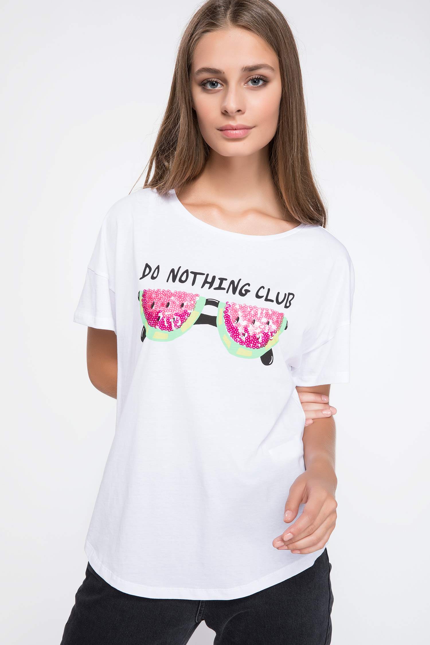 Defacto Slogan Baskılı T-shirt. 1