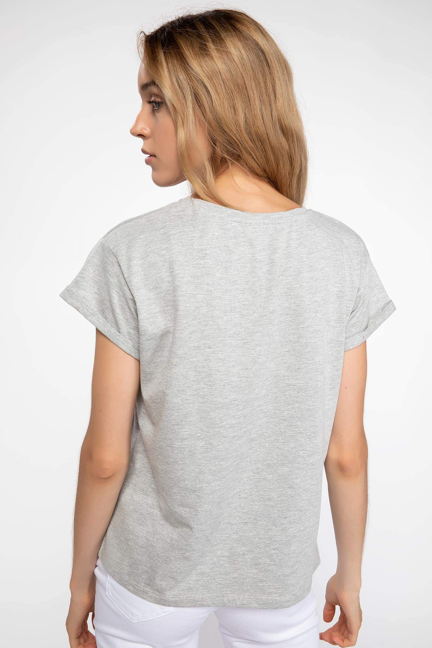 Defacto Slogan Baskılı T-shirt. 3