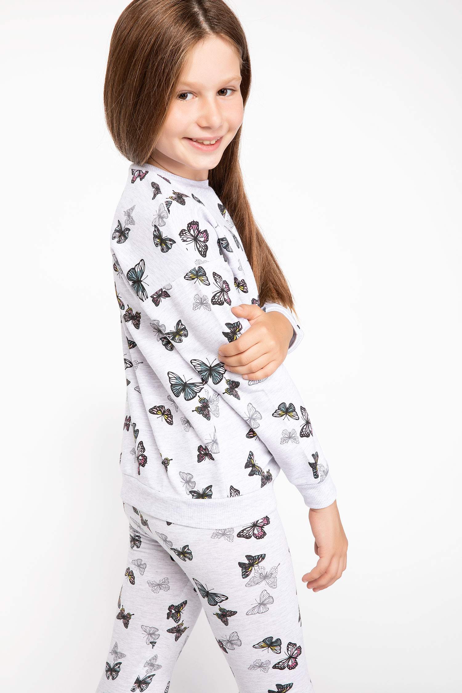 Defacto Kelebek Desenli Sweatshirt. 3