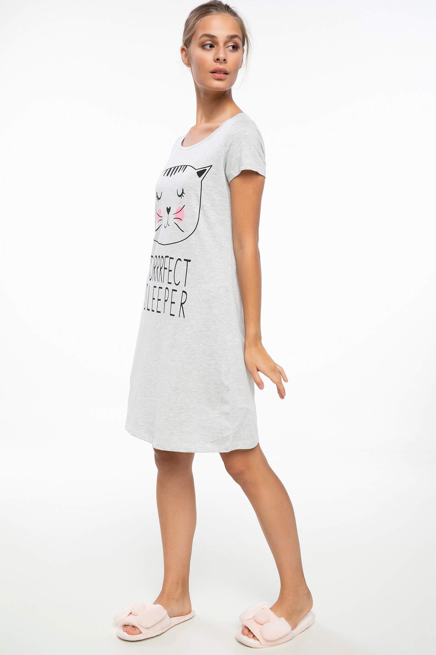 Defacto Kedi Baskılı Gecelik. 1