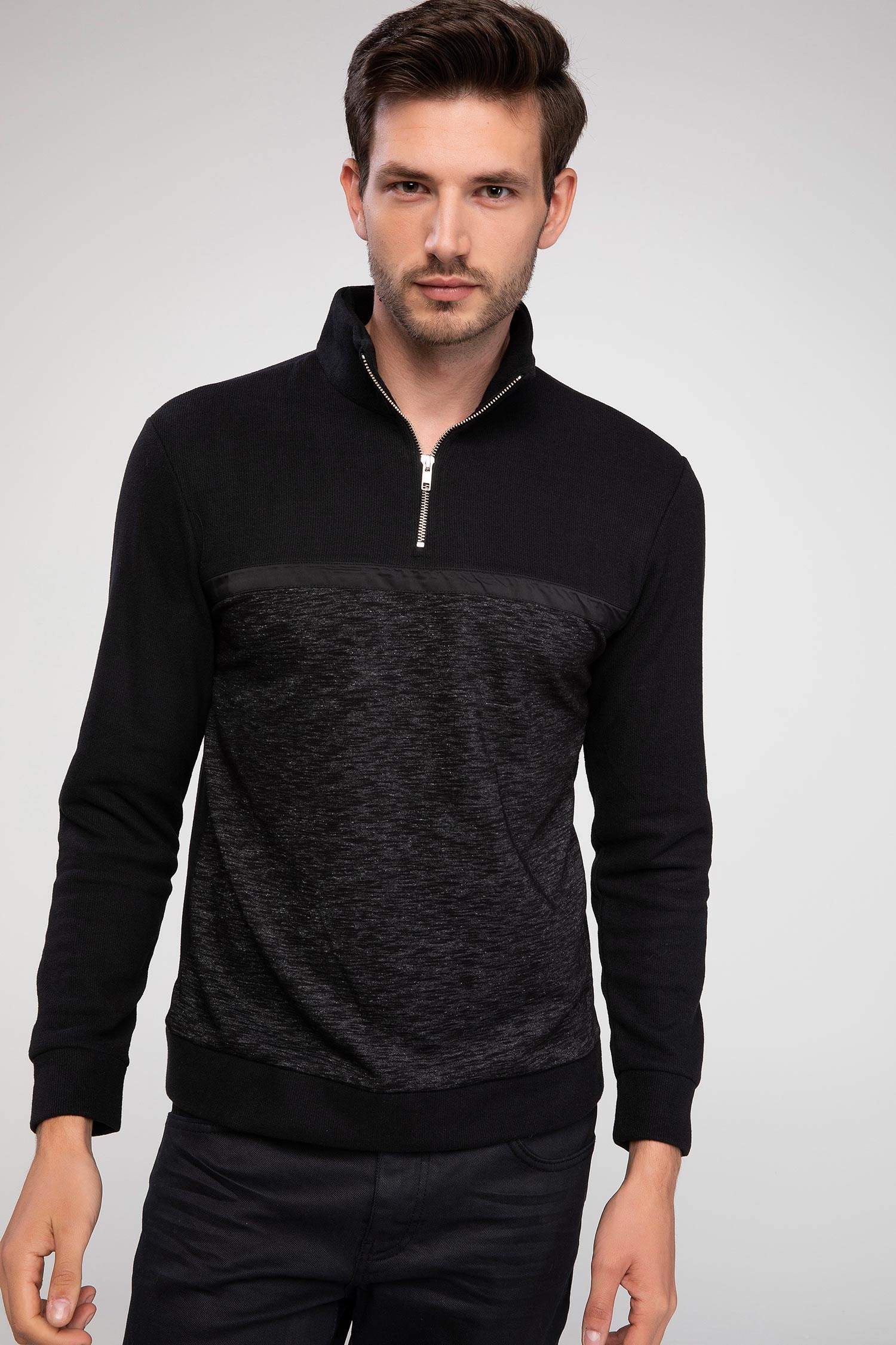 Defacto Erkek Kapusonlu Slim Fit Sweatshirt Sari Markabul Com
