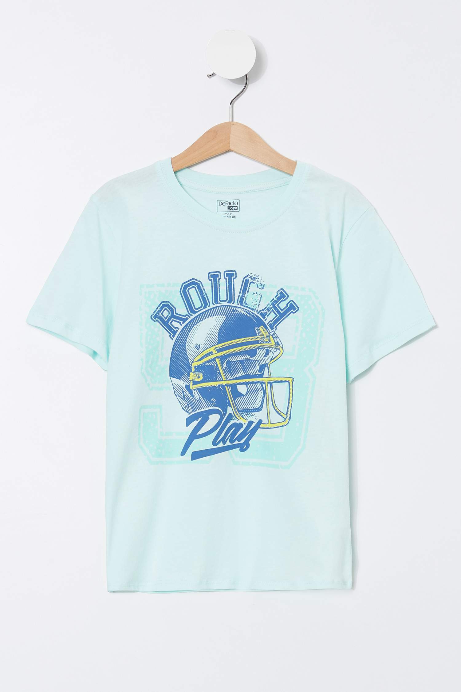 Defacto Erkek Çocuk Amerikan Futbolu Kask Baskılı T-shirt. 1