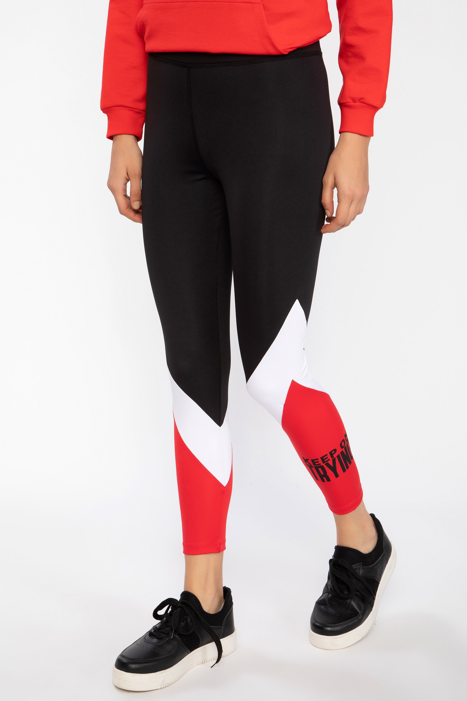 Defacto Renk Bloklu Baskılı Slim Fit Tayt. 1